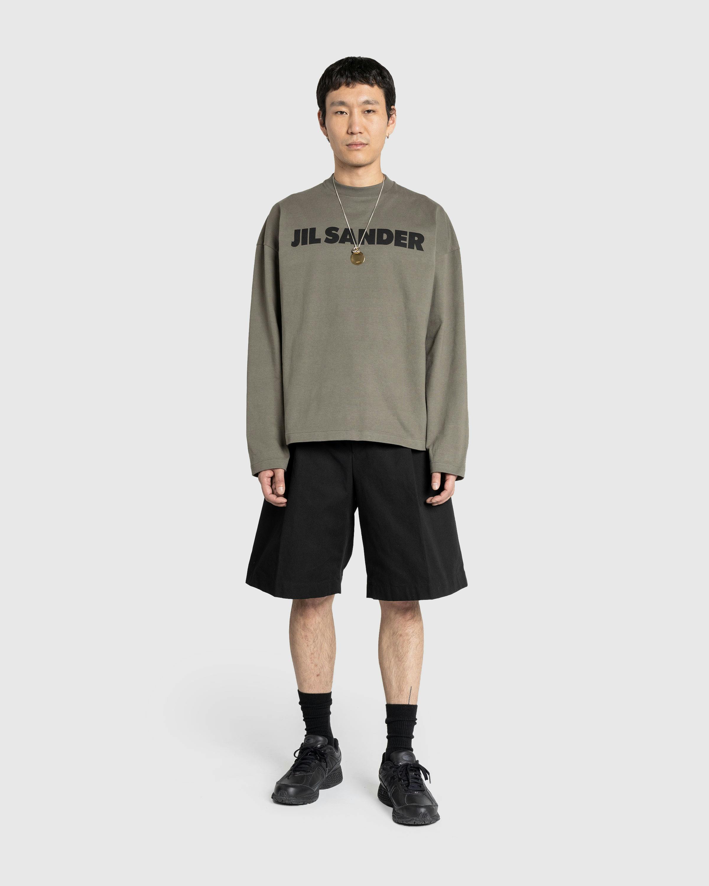 Jil Sander – Long-Sleeve Logo T-Shirt Thyme Green - T-Shirts - Green - Image 3