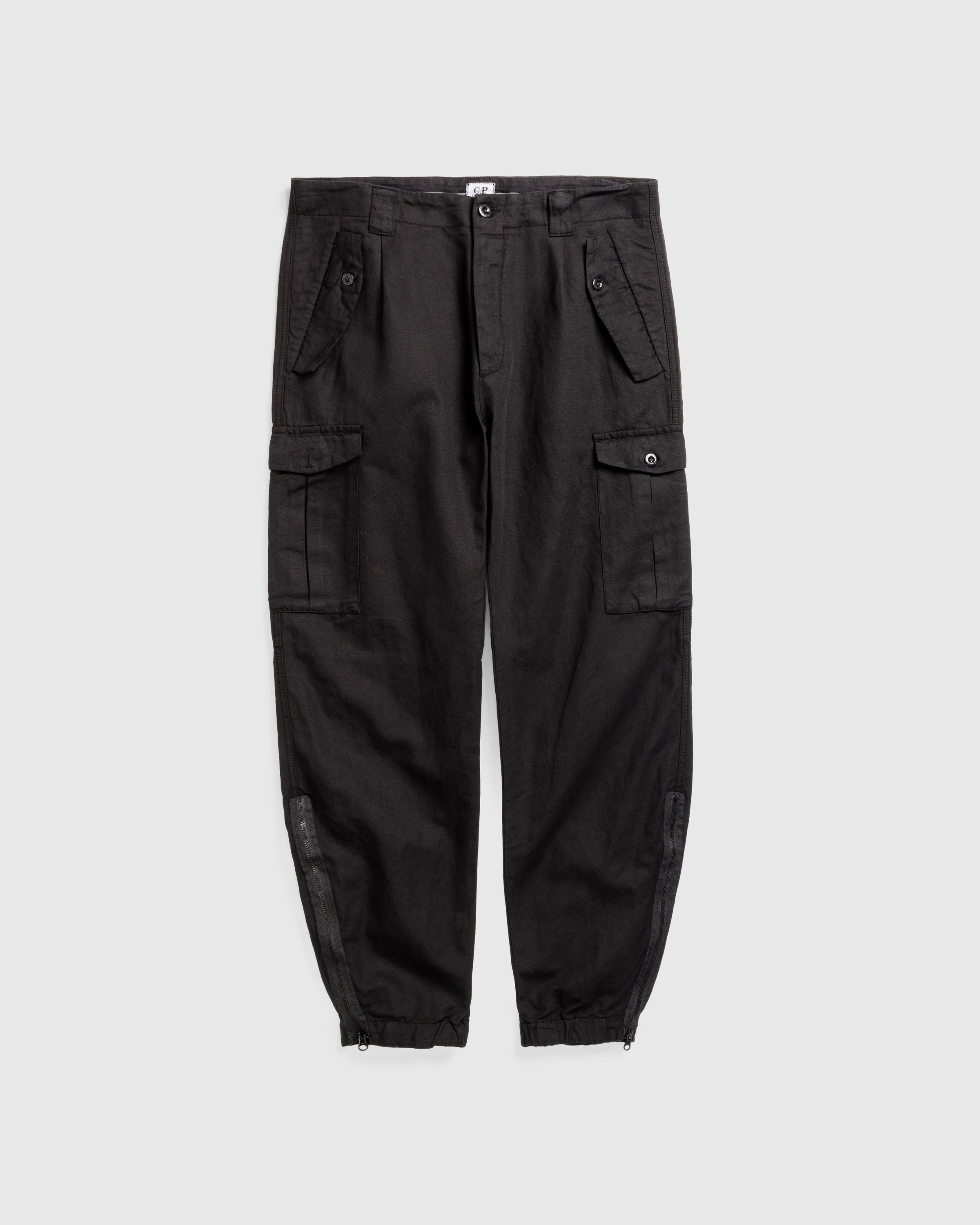 C.P. Company – Linen Cargo Pants Black - Pants - Black - Image 1