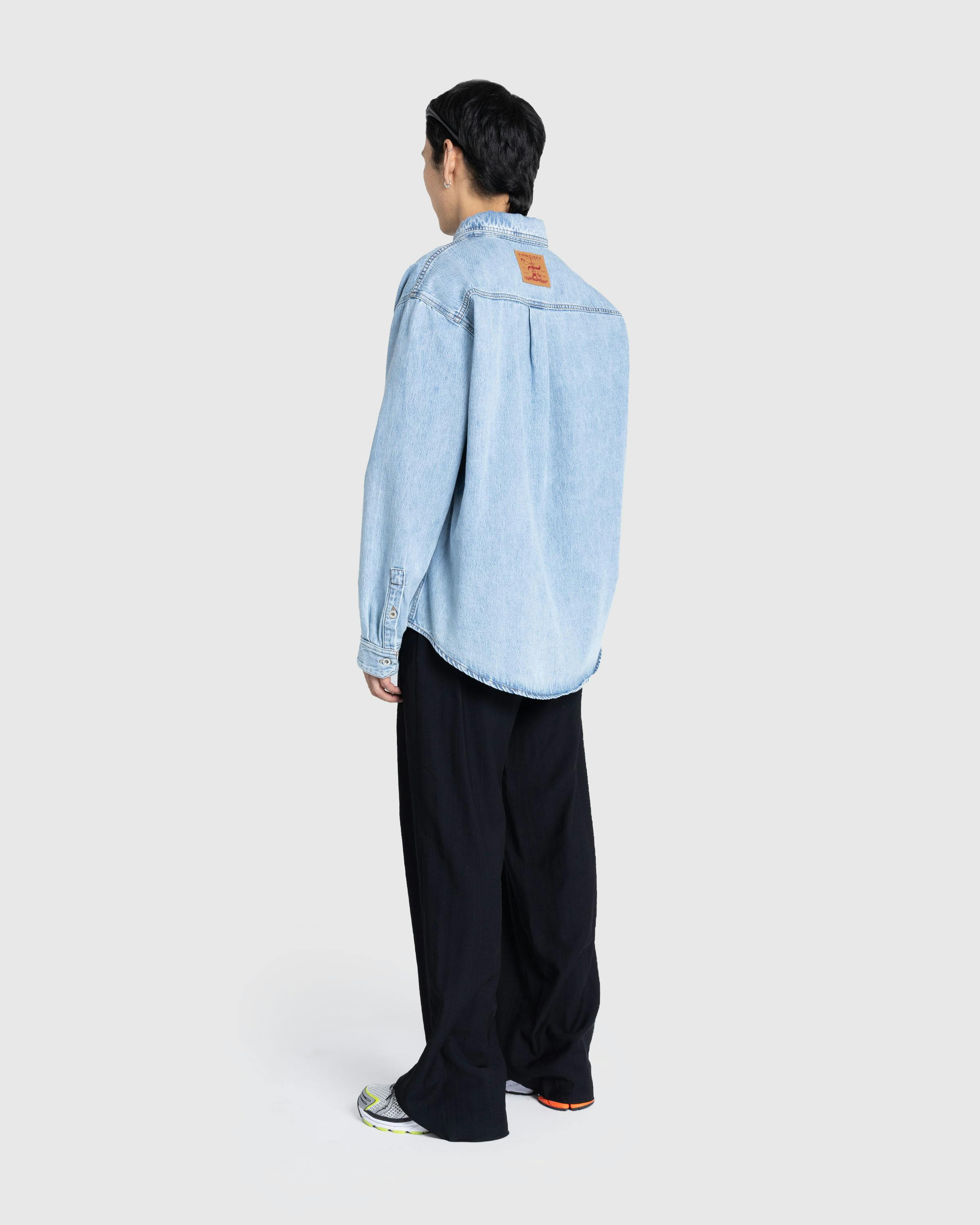 Y/Project – Hook And Eye Denim Shirt Ice Blue - Shirts - Blue - Image 4