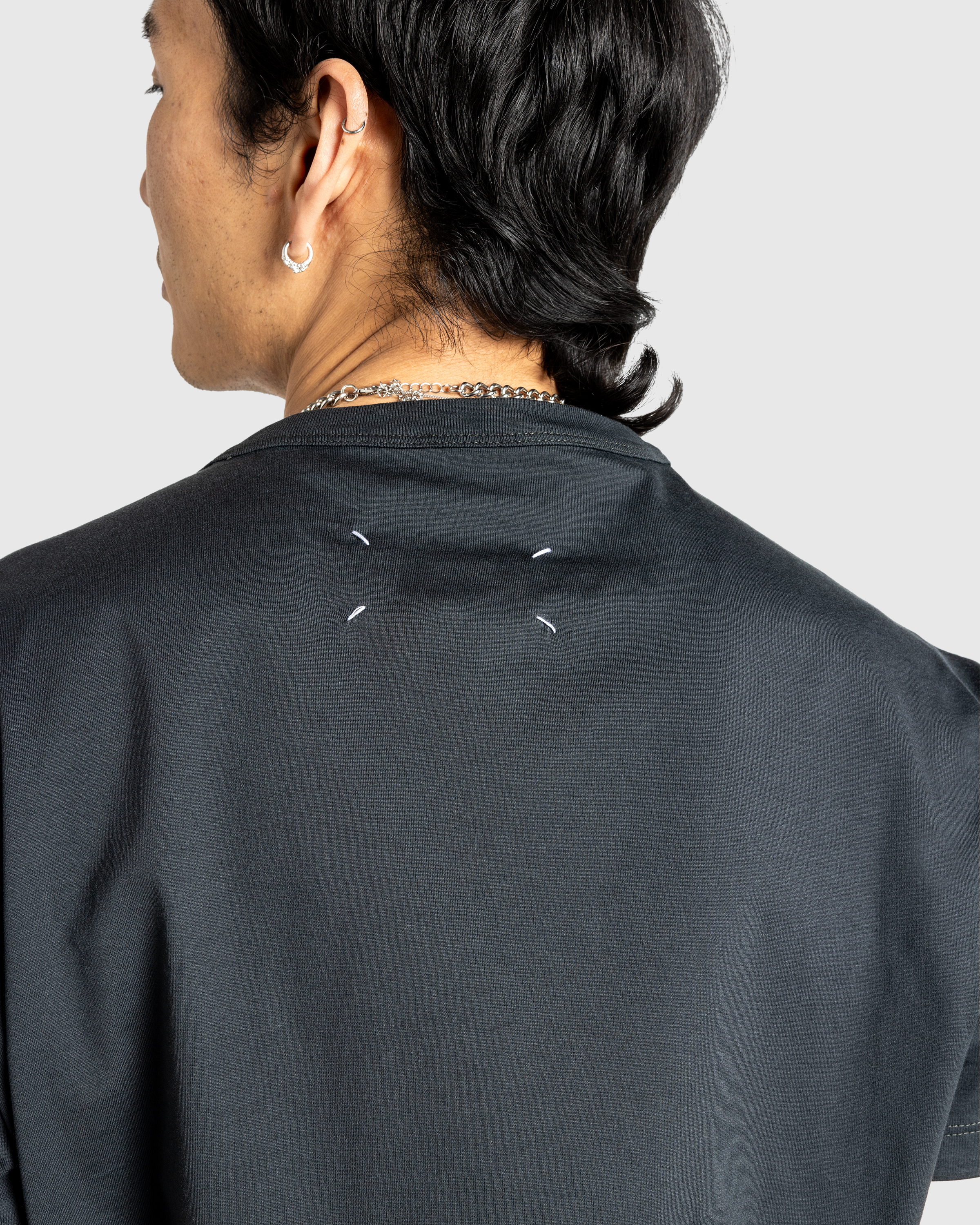Maison Margiela – Distorted Logo T-Shirt Washed Black - Tops - Black - Image 5