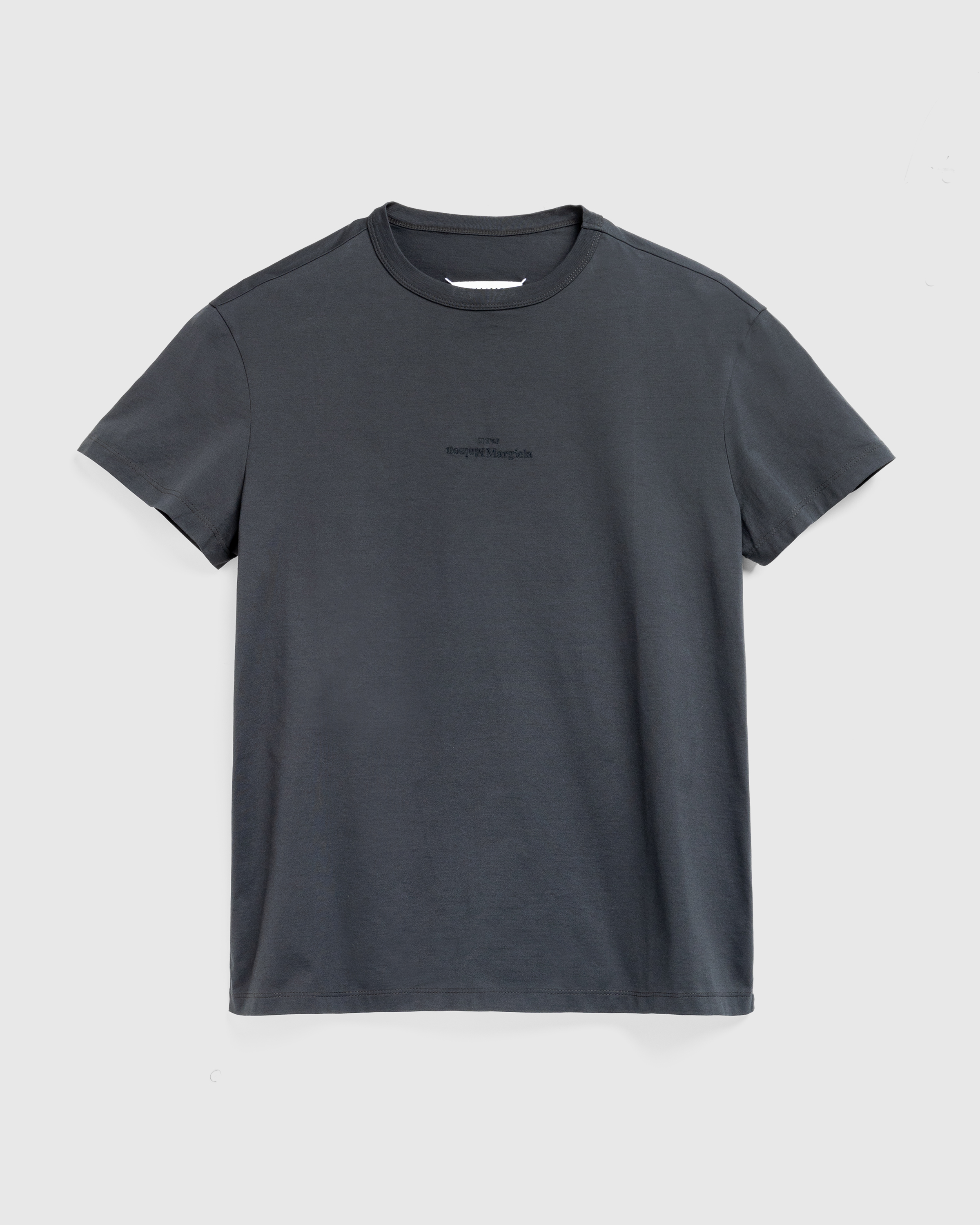 Maison Margiela – Distorted Logo T-Shirt Washed Black - Tops - Black - Image 1