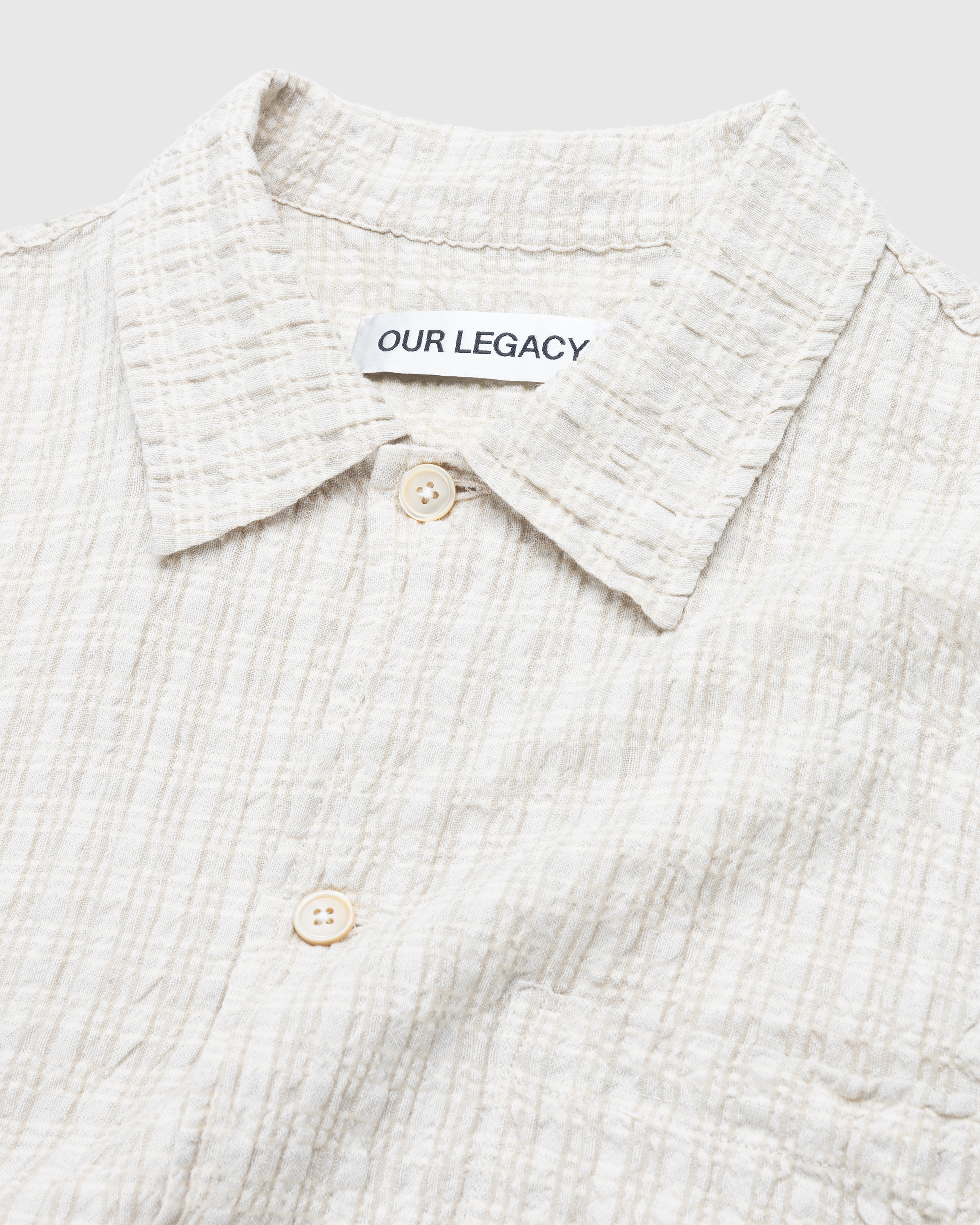 Our Legacy – Box Short-Sleeve Shirt Light Authentic Seersucker - Shirts - Beige - Image 5