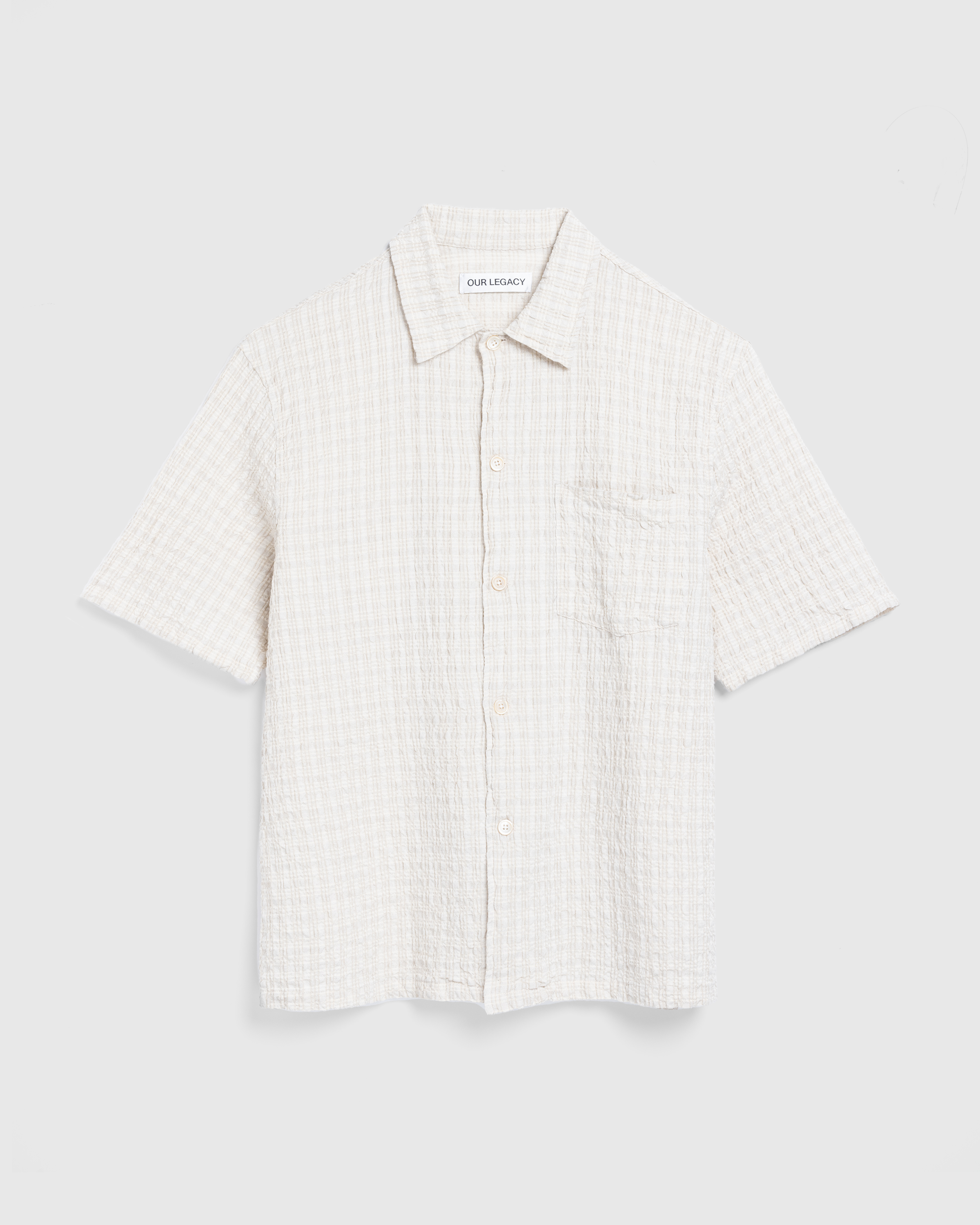 Our Legacy – Box Short-Sleeve Shirt Light Authentic Seersucker - Shirts - Beige - Image 1