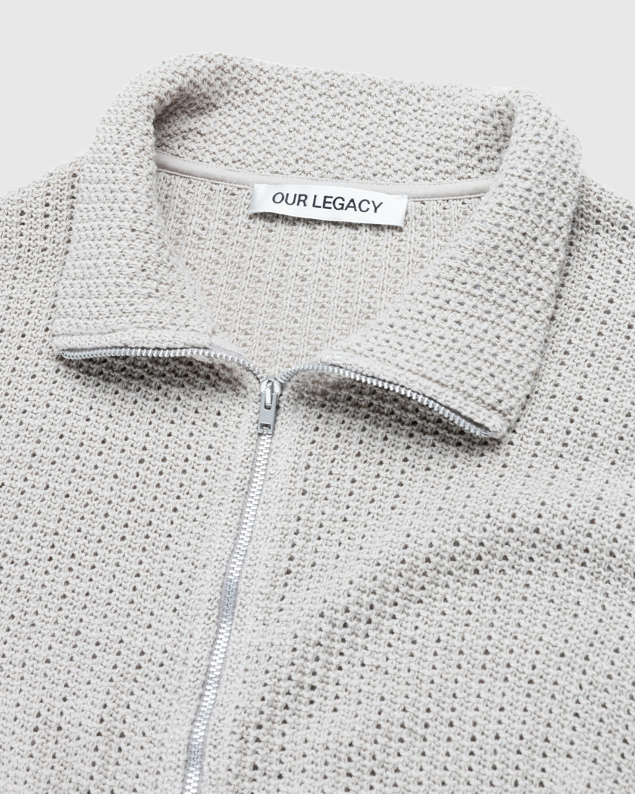 Our Legacy – Shrunken Full-Zip Polo Musk Dusk Rope Weave - Shirts - Beige - Image 7