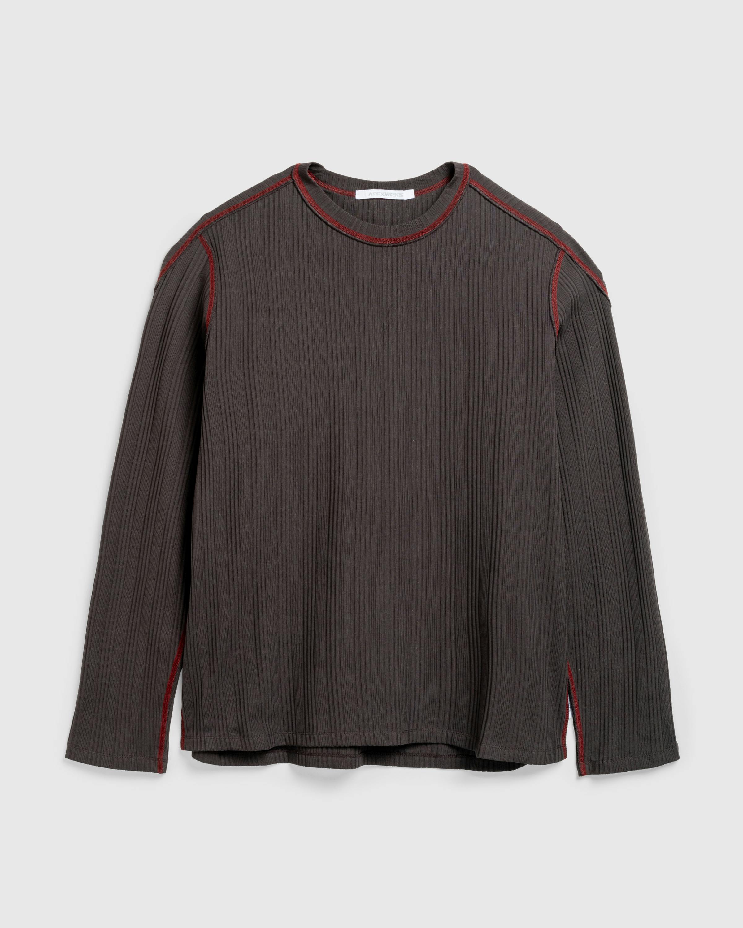 AFFXWRKS – Boxed Pullover Rib Shale Brown - Crewnecks - Brown - Image 1