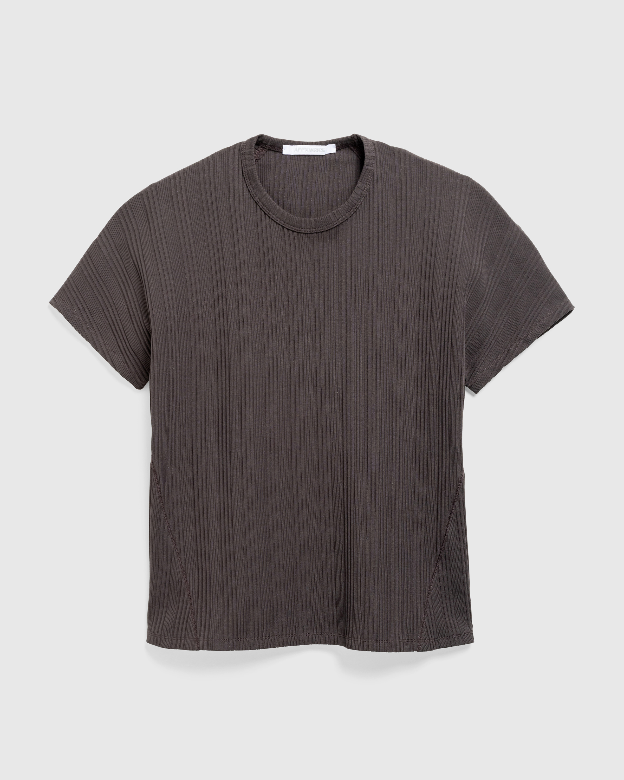 AFFXWRKS – Shoulderless T-Shirt Shale Brown - T-Shirts - Brown - Image 1