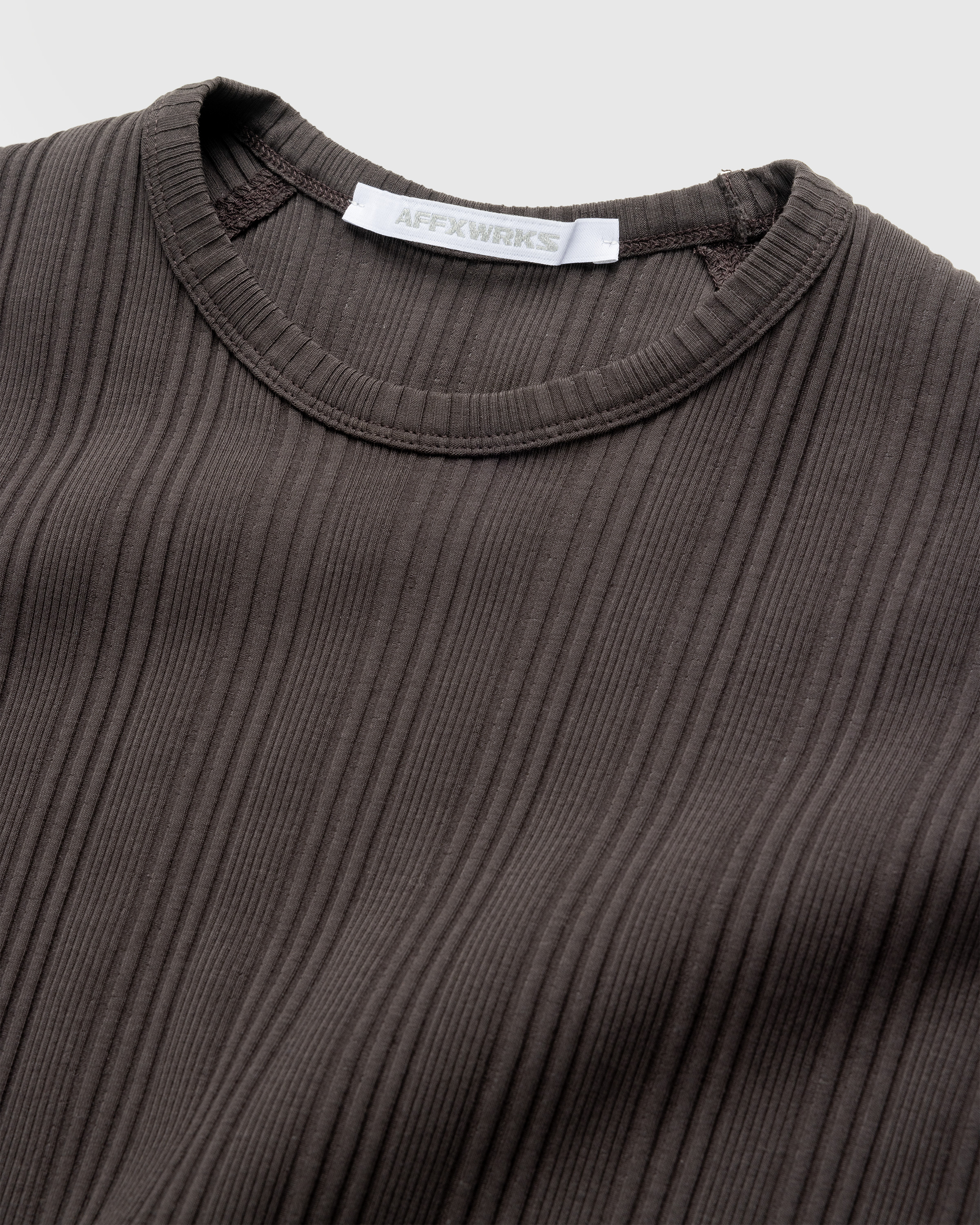AFFXWRKS – Shoulderless T-Shirt Shale Brown - T-Shirts - Brown - Image 6