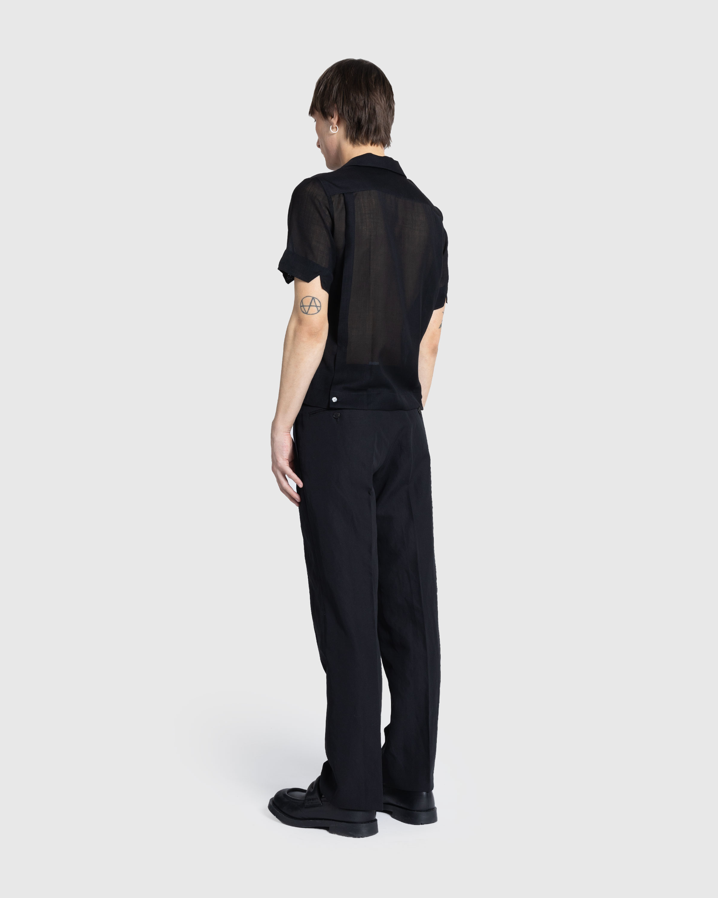 Auralee – Hard Twist Finx Linen Chino Slacks Black - Pants - Black - Image 4
