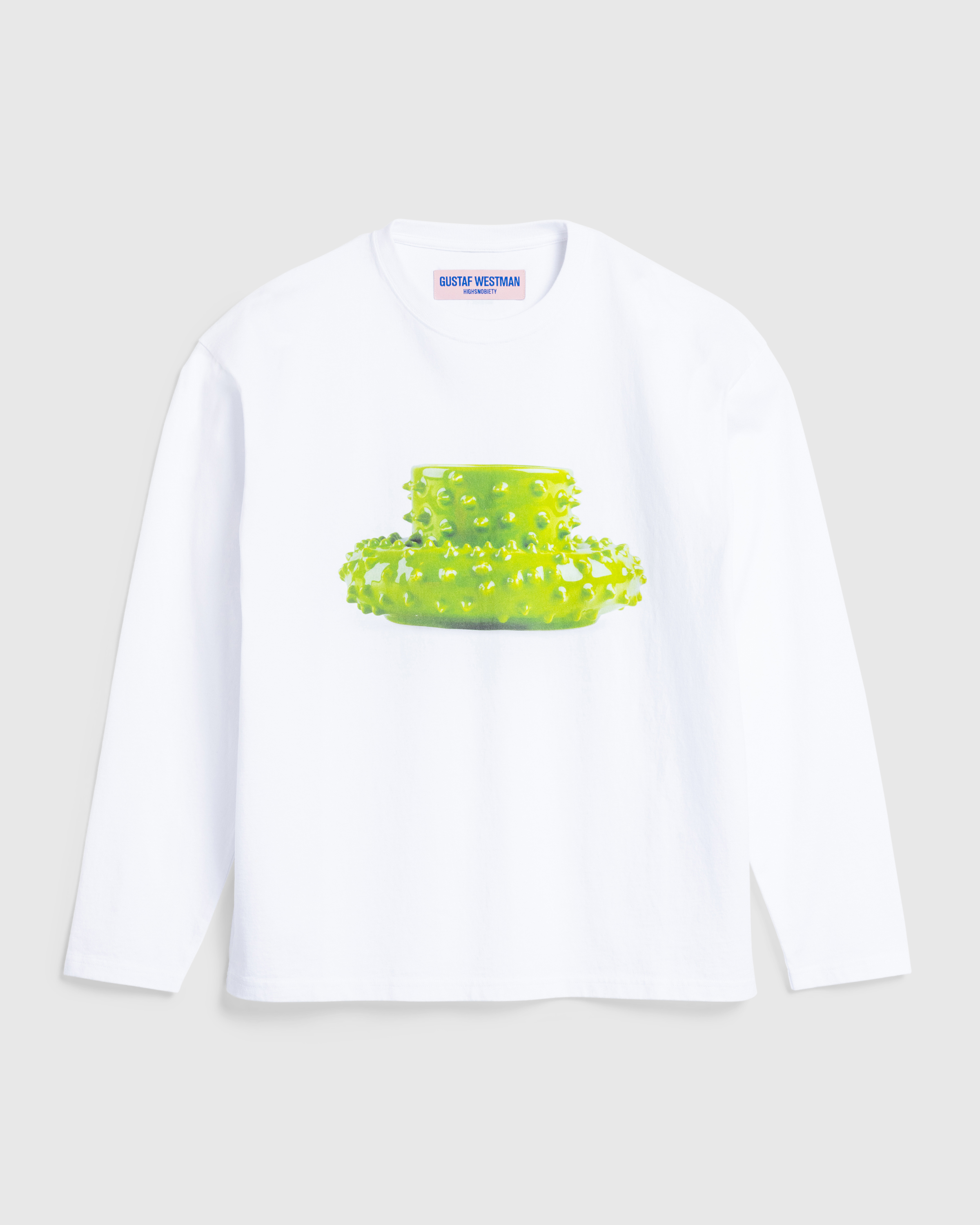 Highsnobiety x Gustaf Westman – Spiky Cup and Saucer Long-Sleeve White  - Longsleeves - White - Image 1