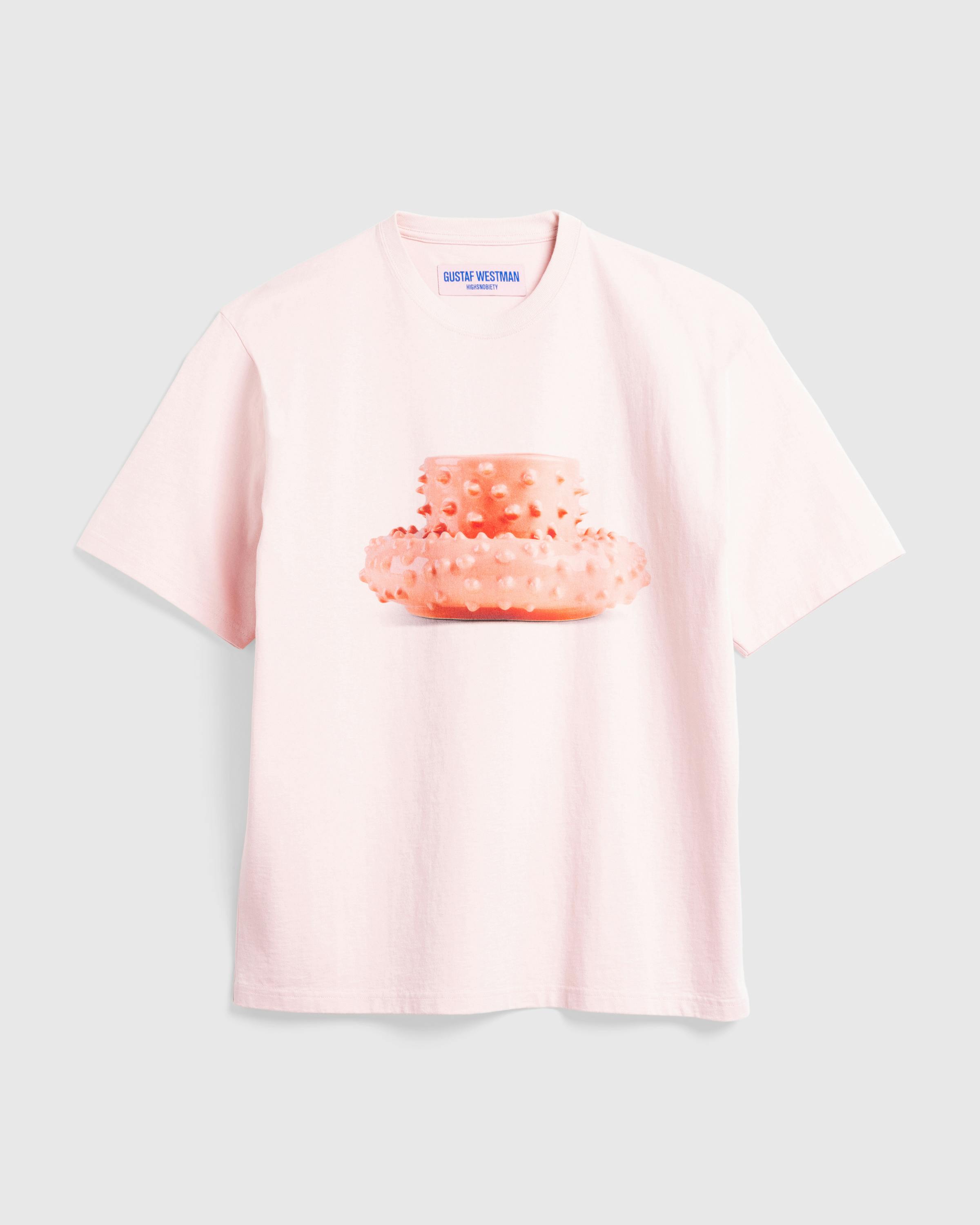 Highsnobiety x Gustaf Westman – Spiky Cup and Saucer T-Shirt Pink  - T-Shirts - Pink - Image 1