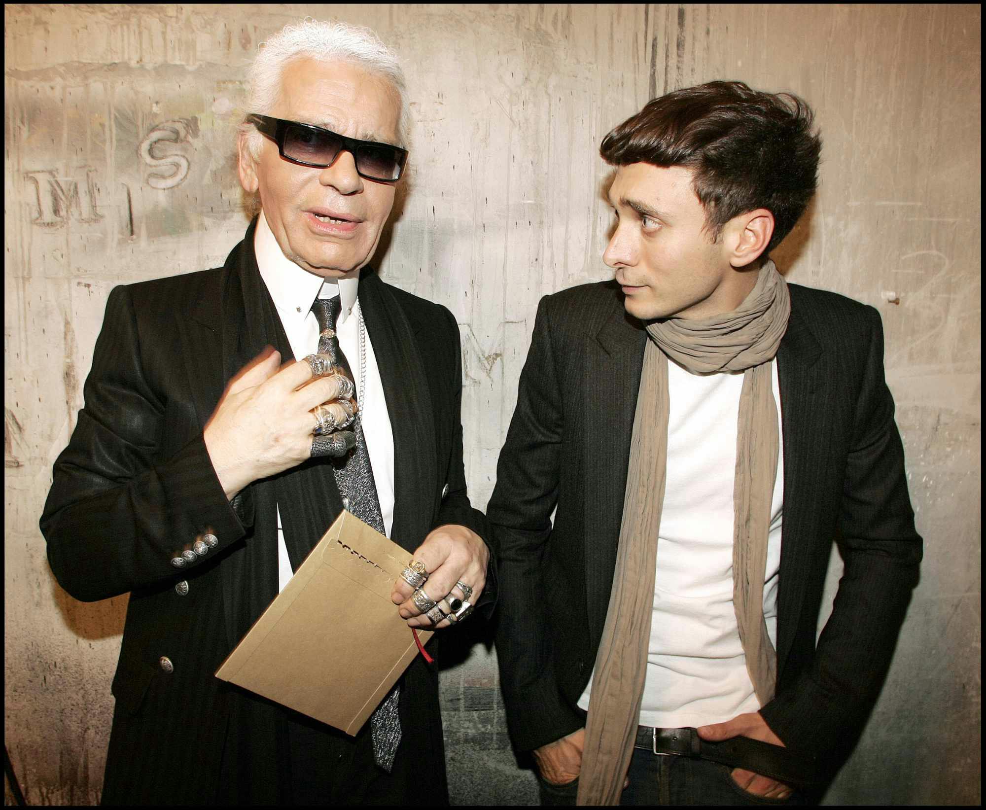 Hedi Slimane & Karl Lagerfeld seen together