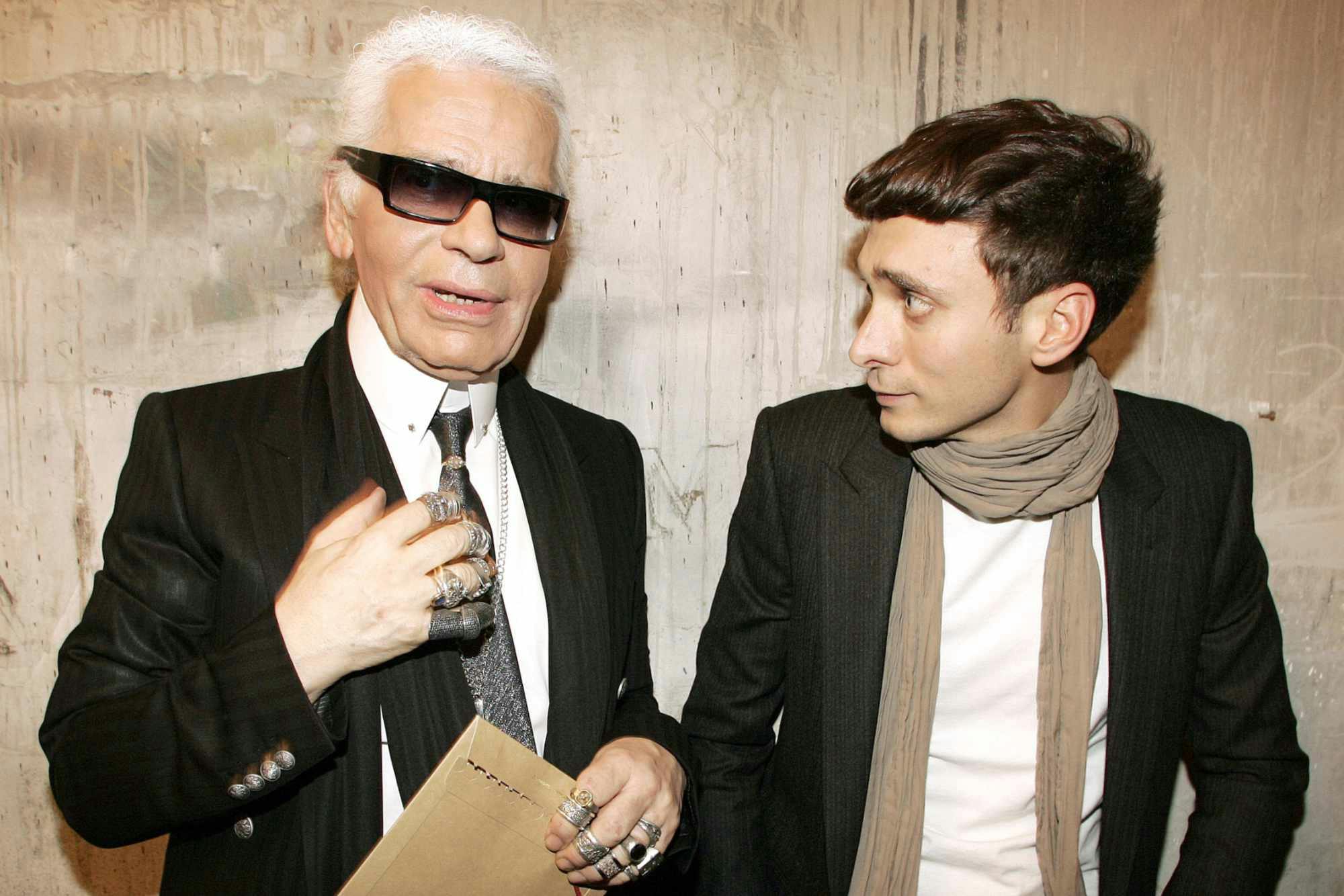 Hedi Slimane & Karl Lagerfeld seen together