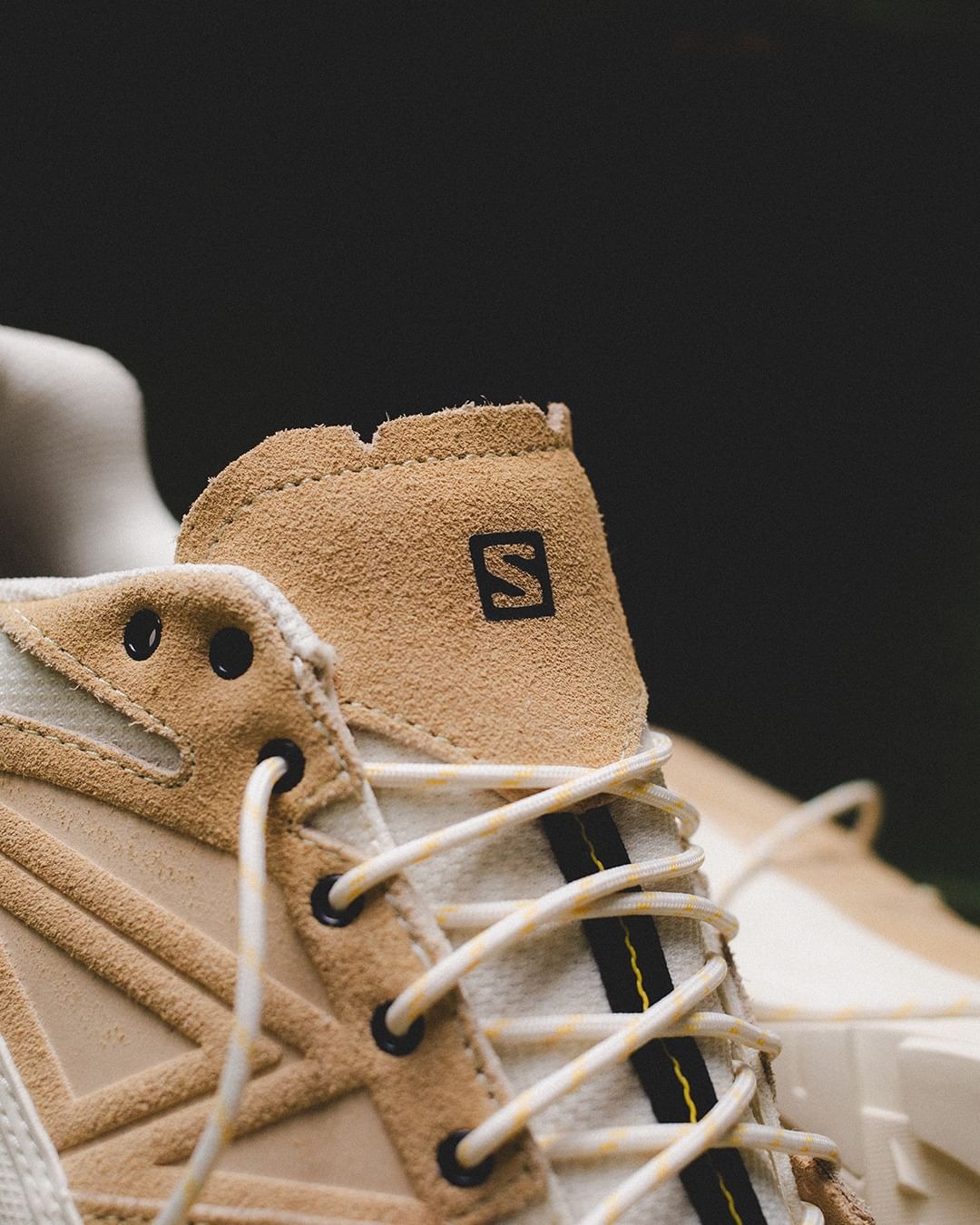 Salomon's X-Alp sneaker in white suede leather
