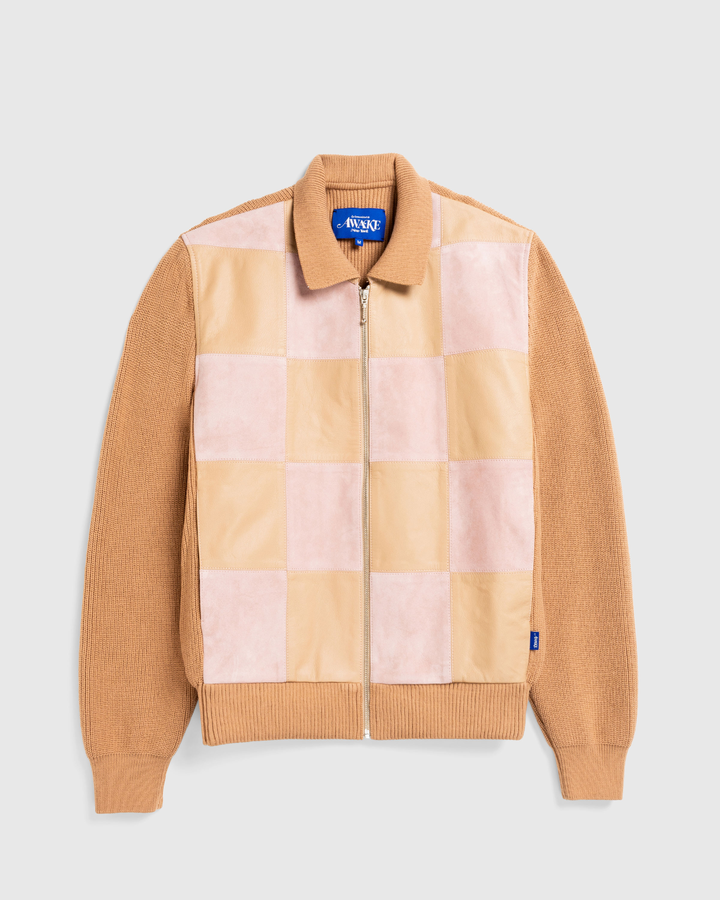 Awake NY – Checkerboard Zip Jacket Brown - Outerwear - Brown - Image 1