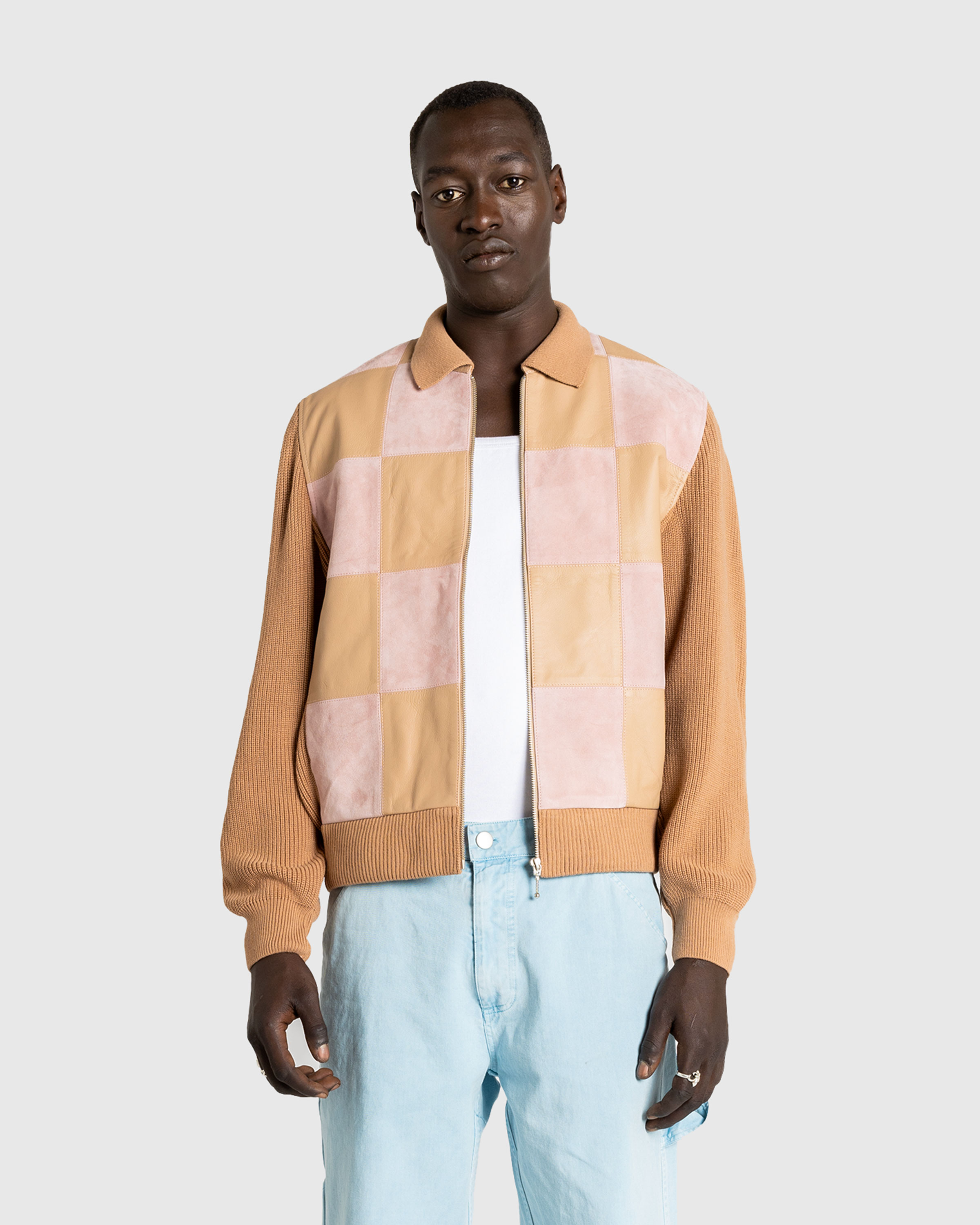 Awake NY – Checkerboard Zip Jacket Brown - Outerwear - Brown - Image 2