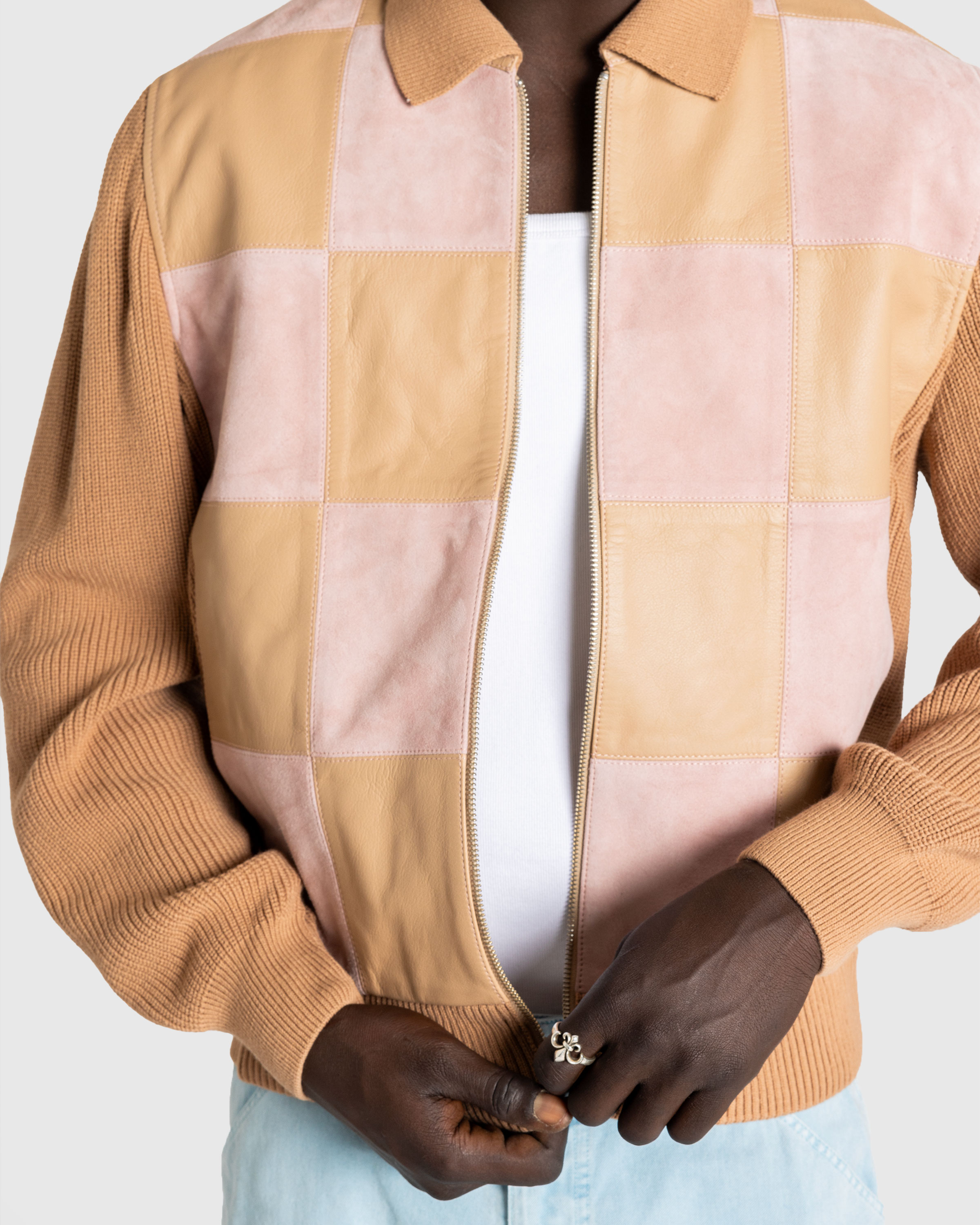 Awake NY – Checkerboard Zip Jacket Brown - Outerwear - Brown - Image 5