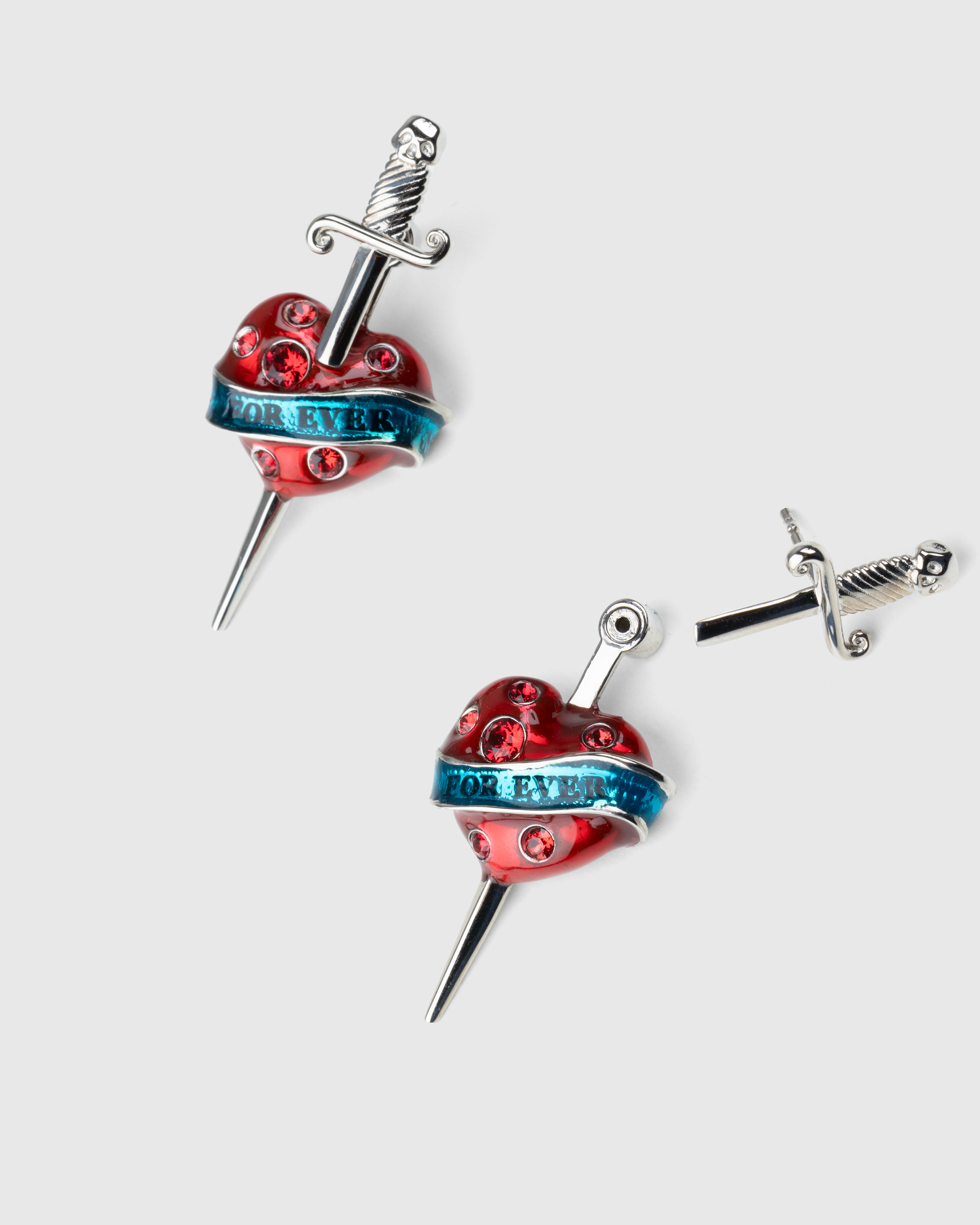 Jean Paul Gaultier – Heart and Sword Earrings Silver - Earrings - Silver - Image 3