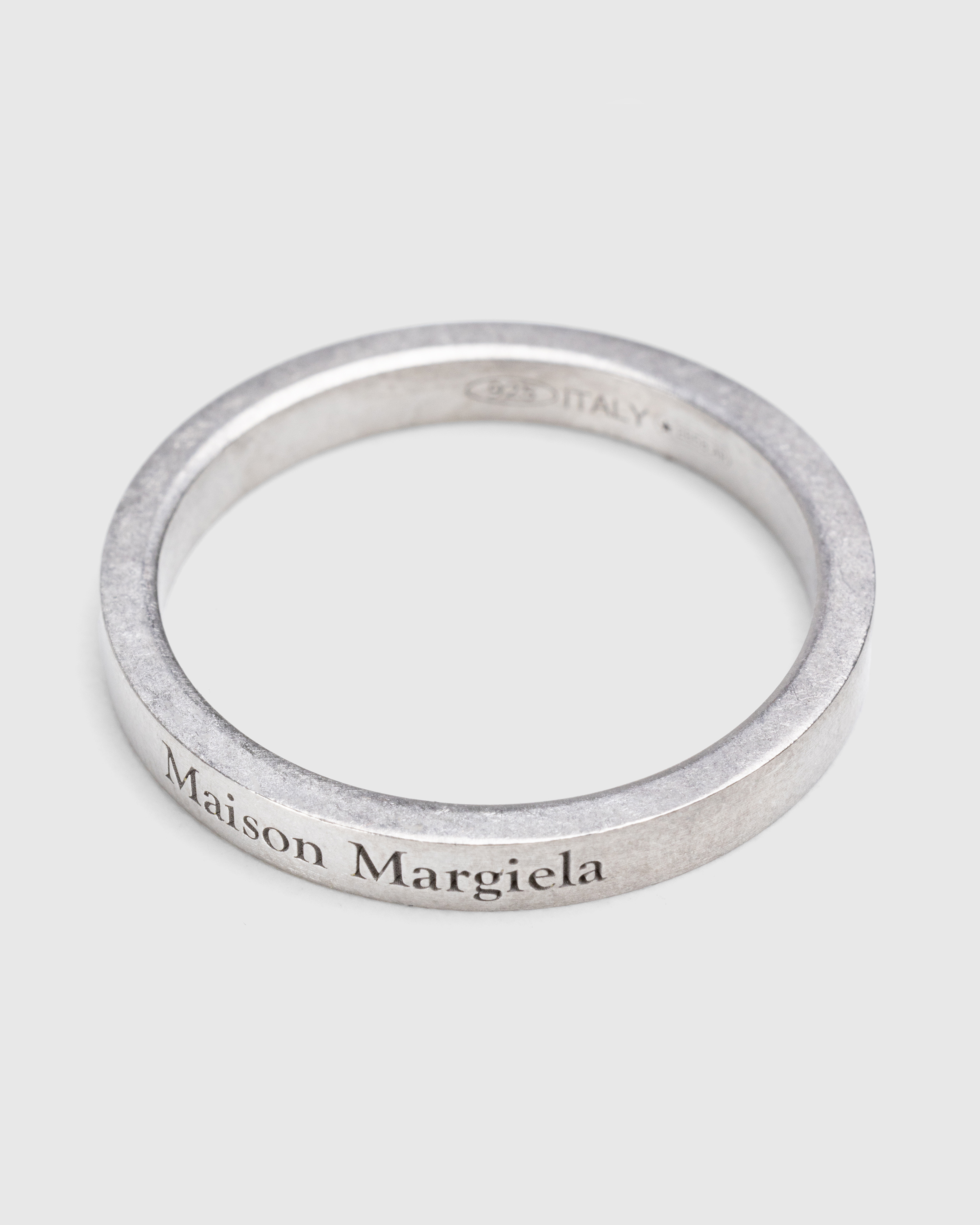 Maison Margiela – Logo Ring Palladio Burattato - Jewelry - Silver - Image 1