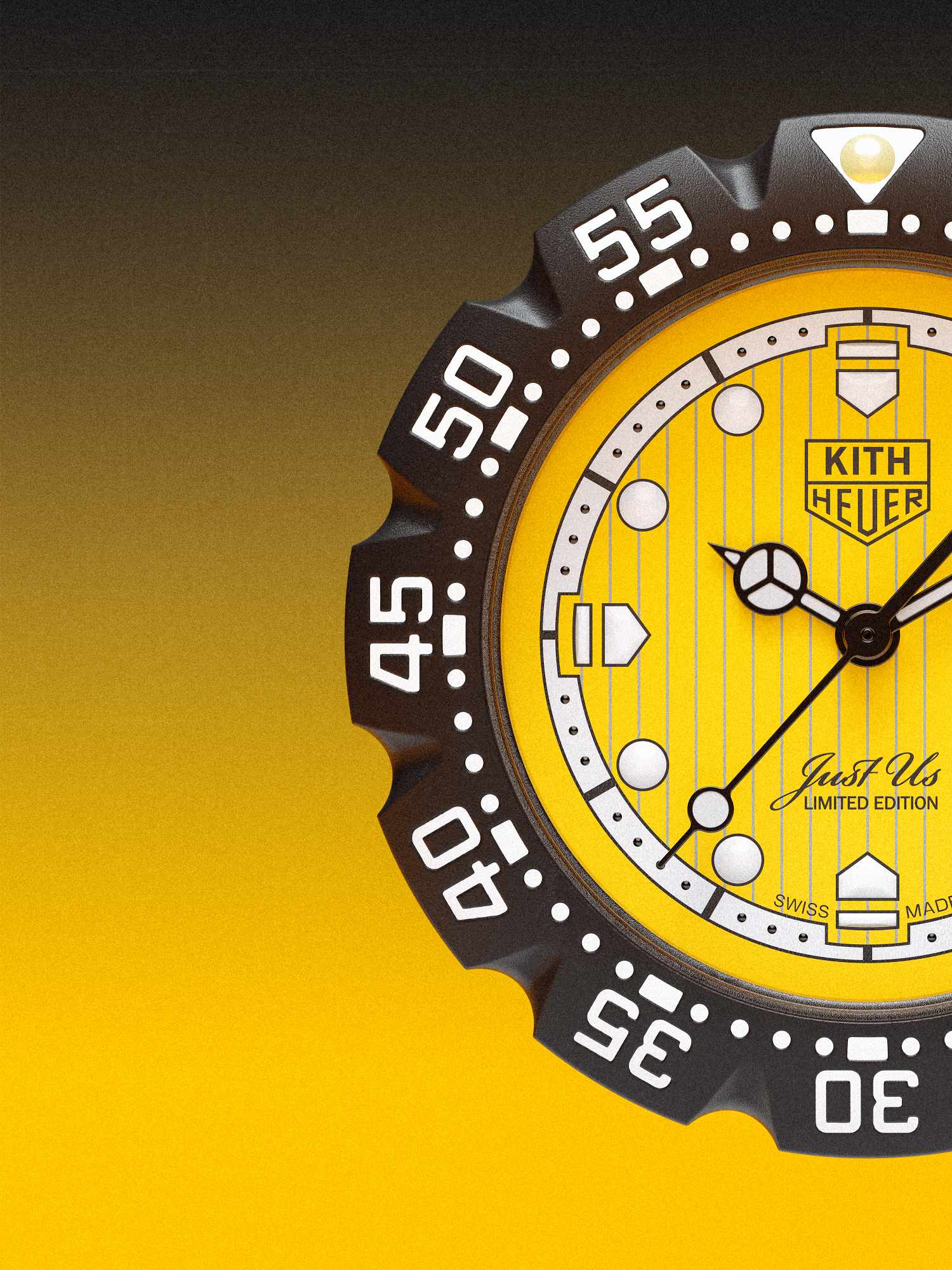 KITH & TAG Heuer's Formula 1 watch collab in black, yellow, silver colorways