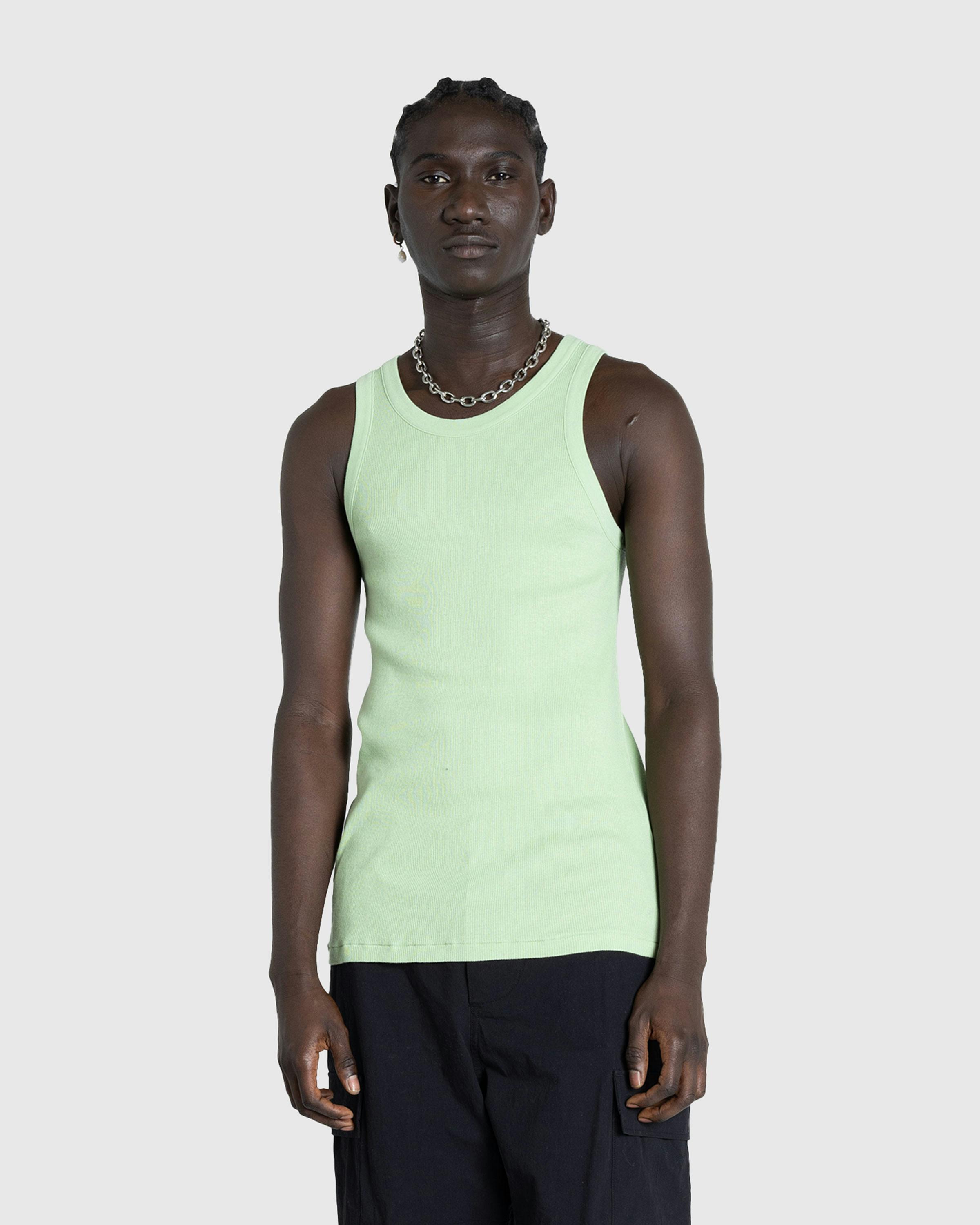 Auralee – Organic Soft Rib Tank Light Green - Tank Tops - Green - Image 2