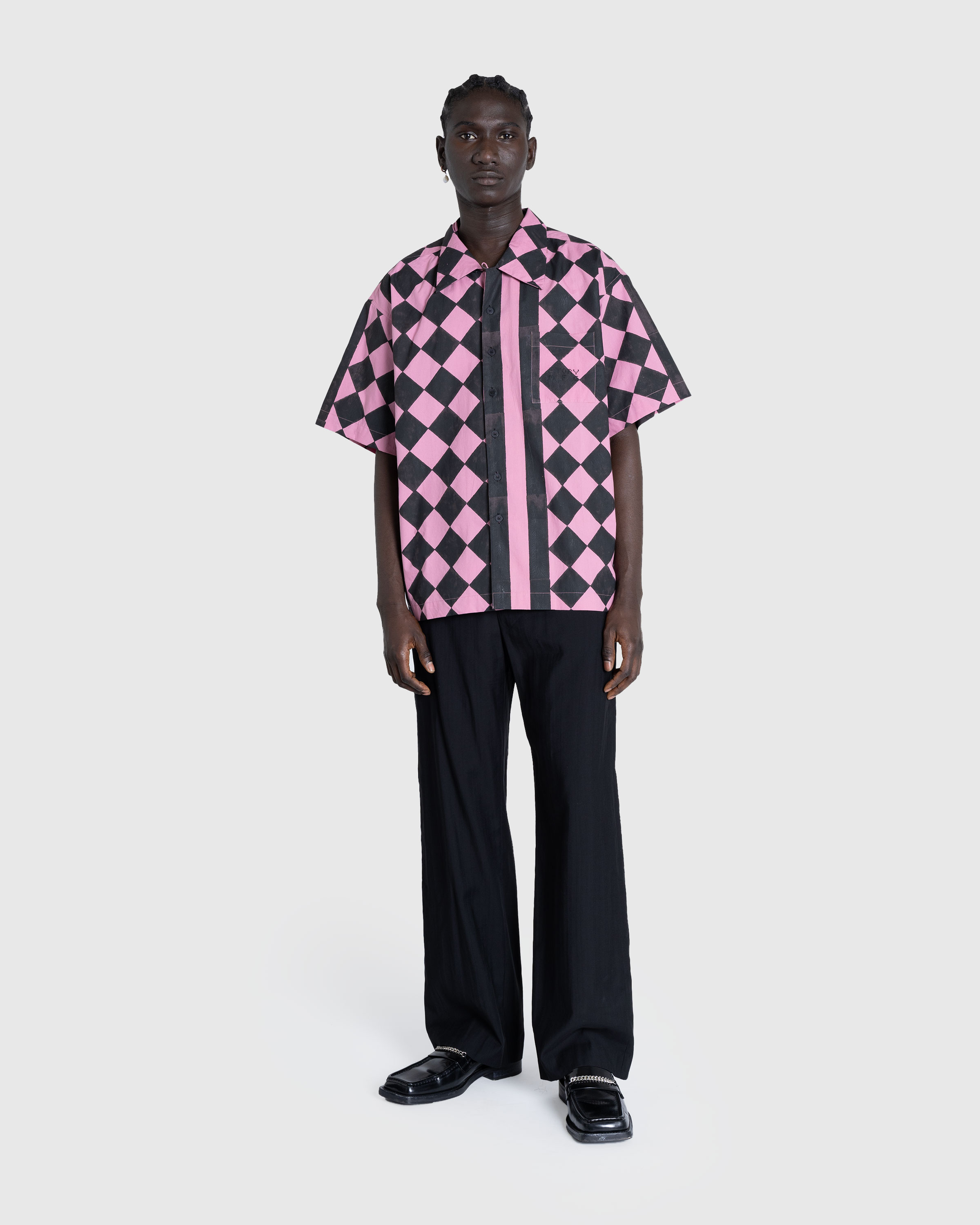 Story mfg. – Uniform Shirt Diamond Check - Shirts - Pink - Image 3