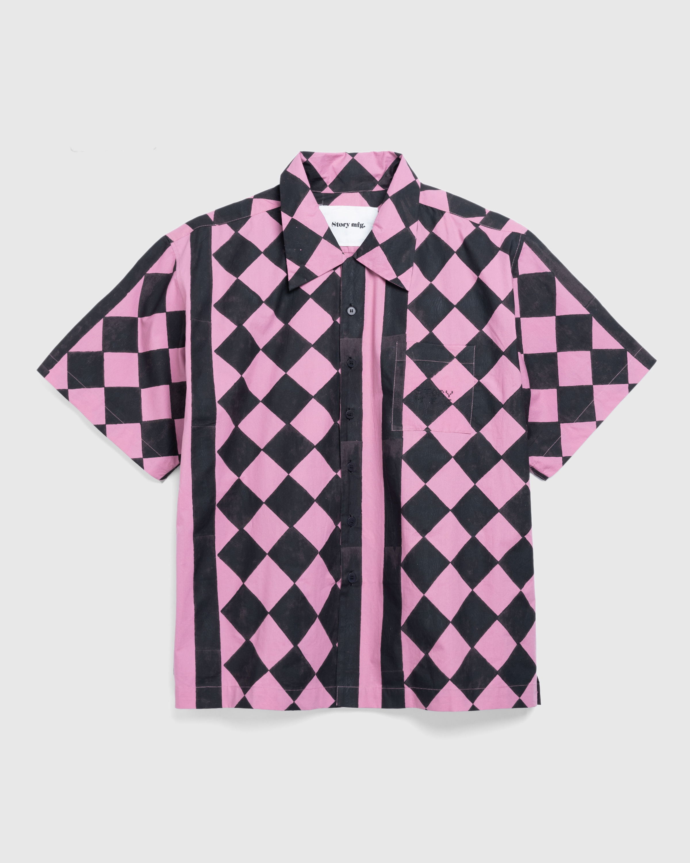 Story mfg. – Uniform Shirt Diamond Check - Shirts - Pink - Image 1