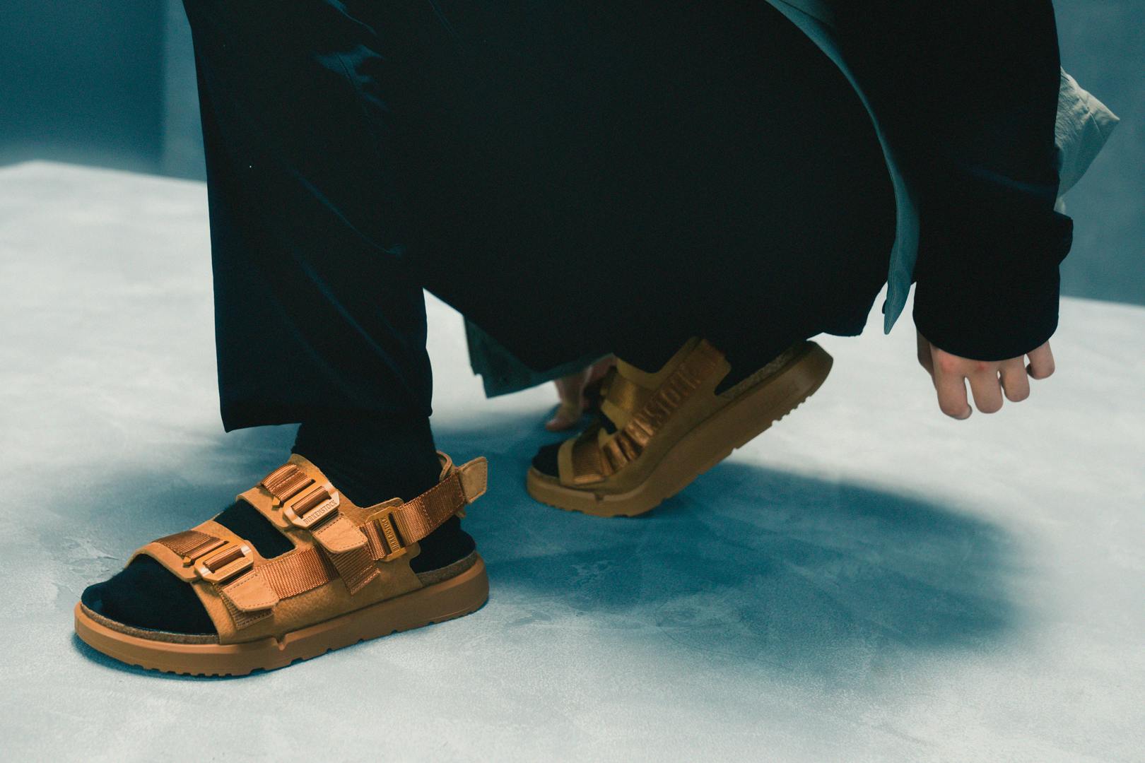 Birkenstock's Shinjuku sandal in green, white and green colorways