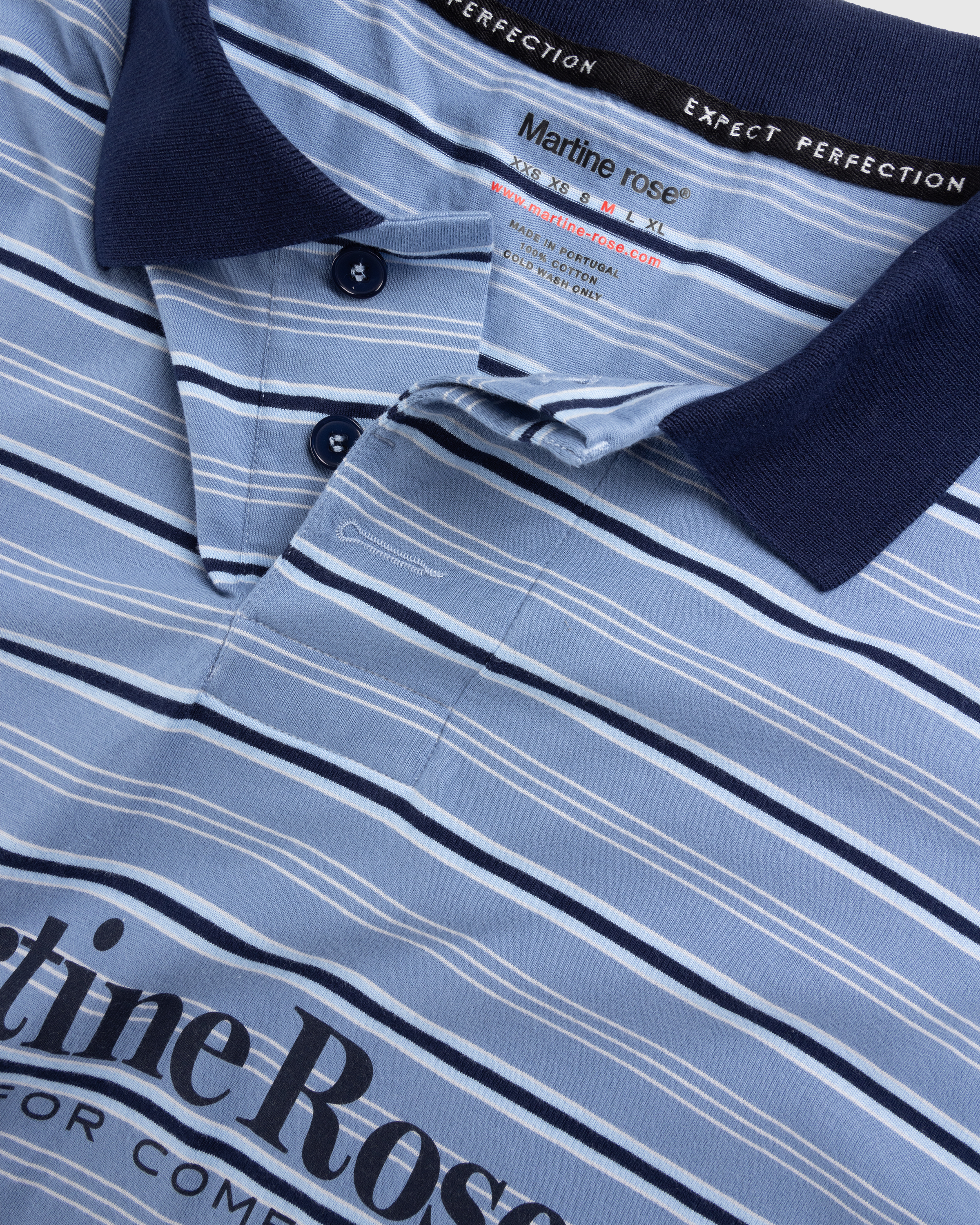 Martine Rose – Stretched Polo Blue Stripe - Polos - Blue - Image 6
