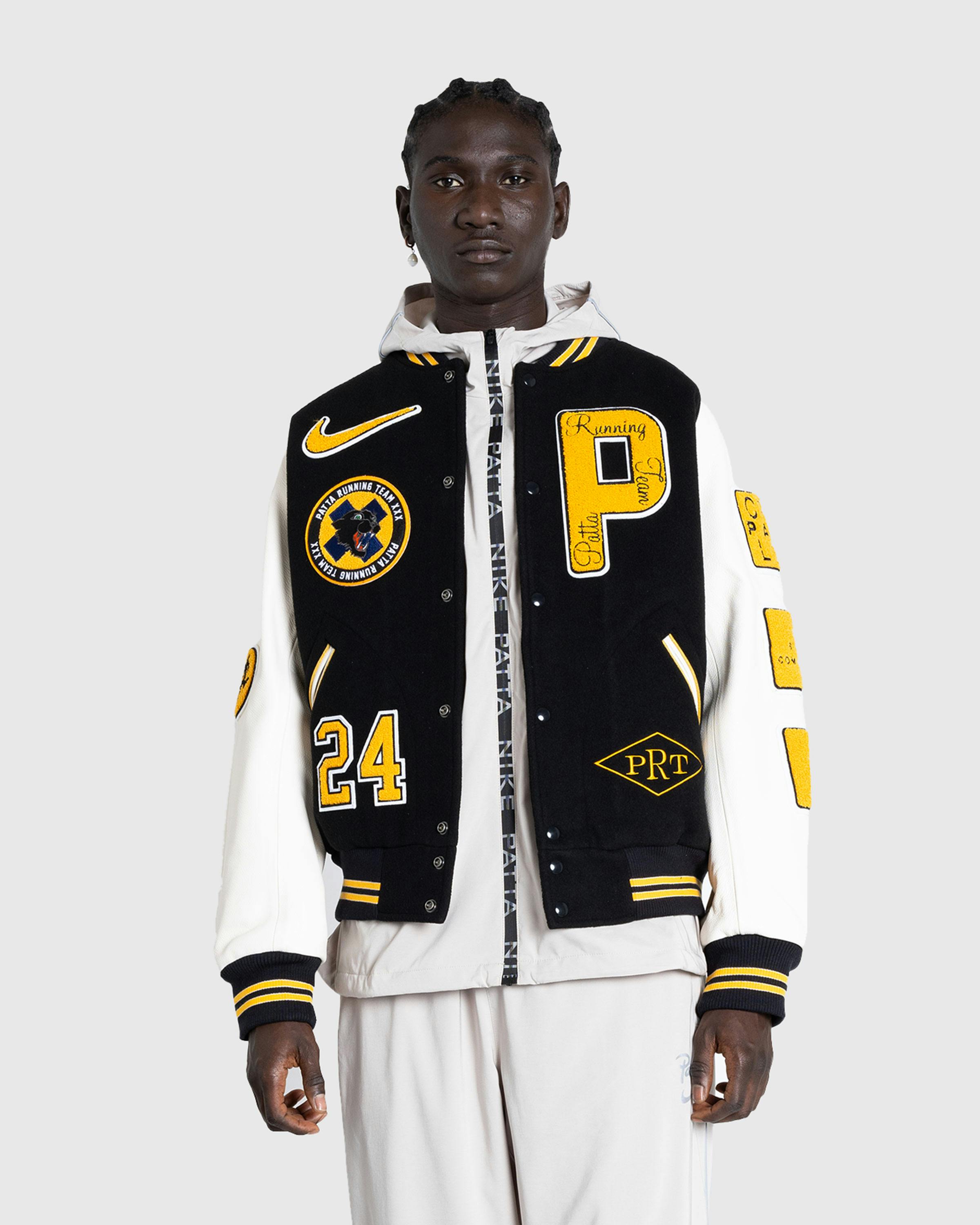 Nike x Patta – Running Team Varsity Jacket Black/Yellow/White - Bomber Jackets - Black - Image 2