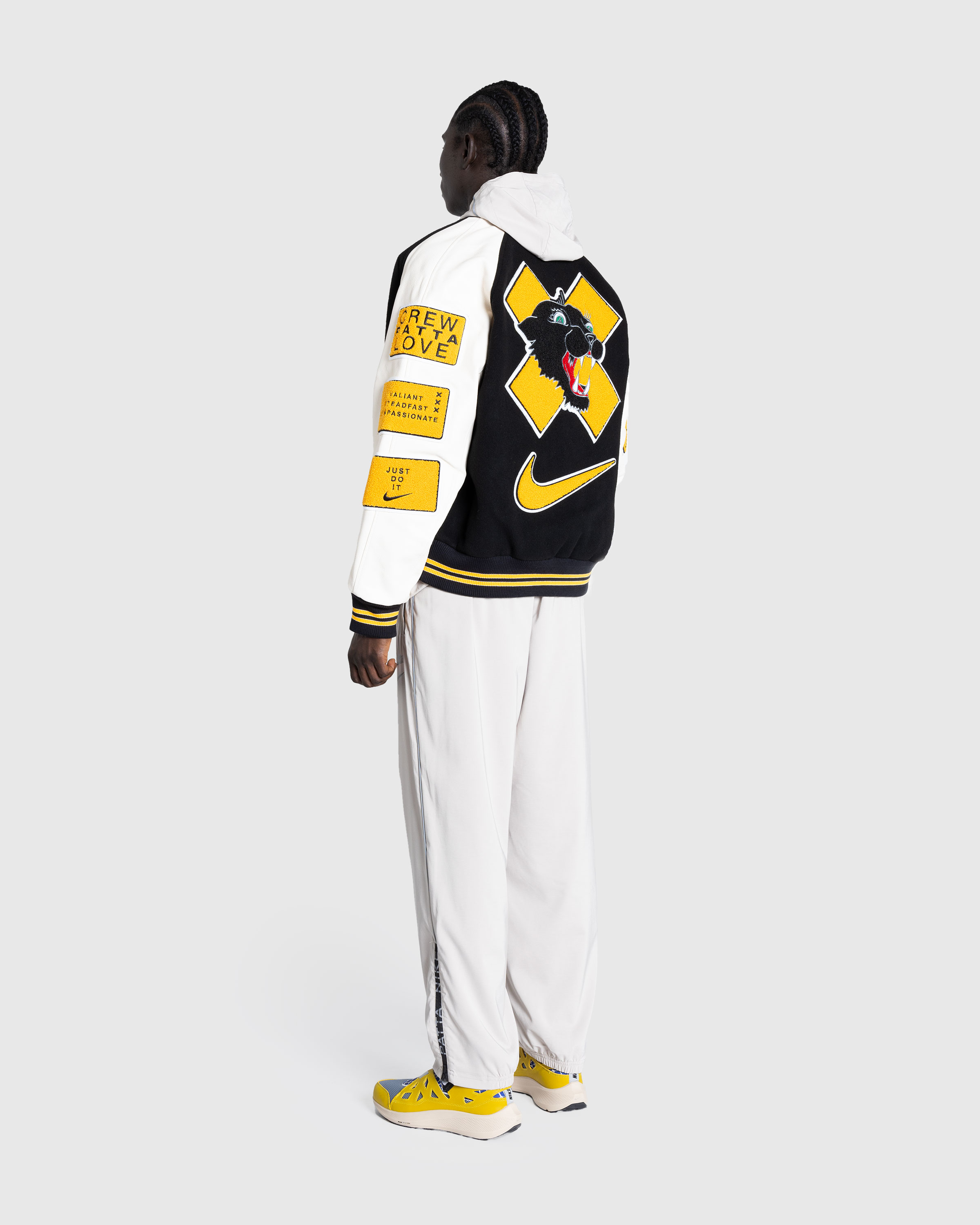 Nike x Patta – Running Team Varsity Jacket Black/Yellow/White - Bomber Jackets - Black - Image 4