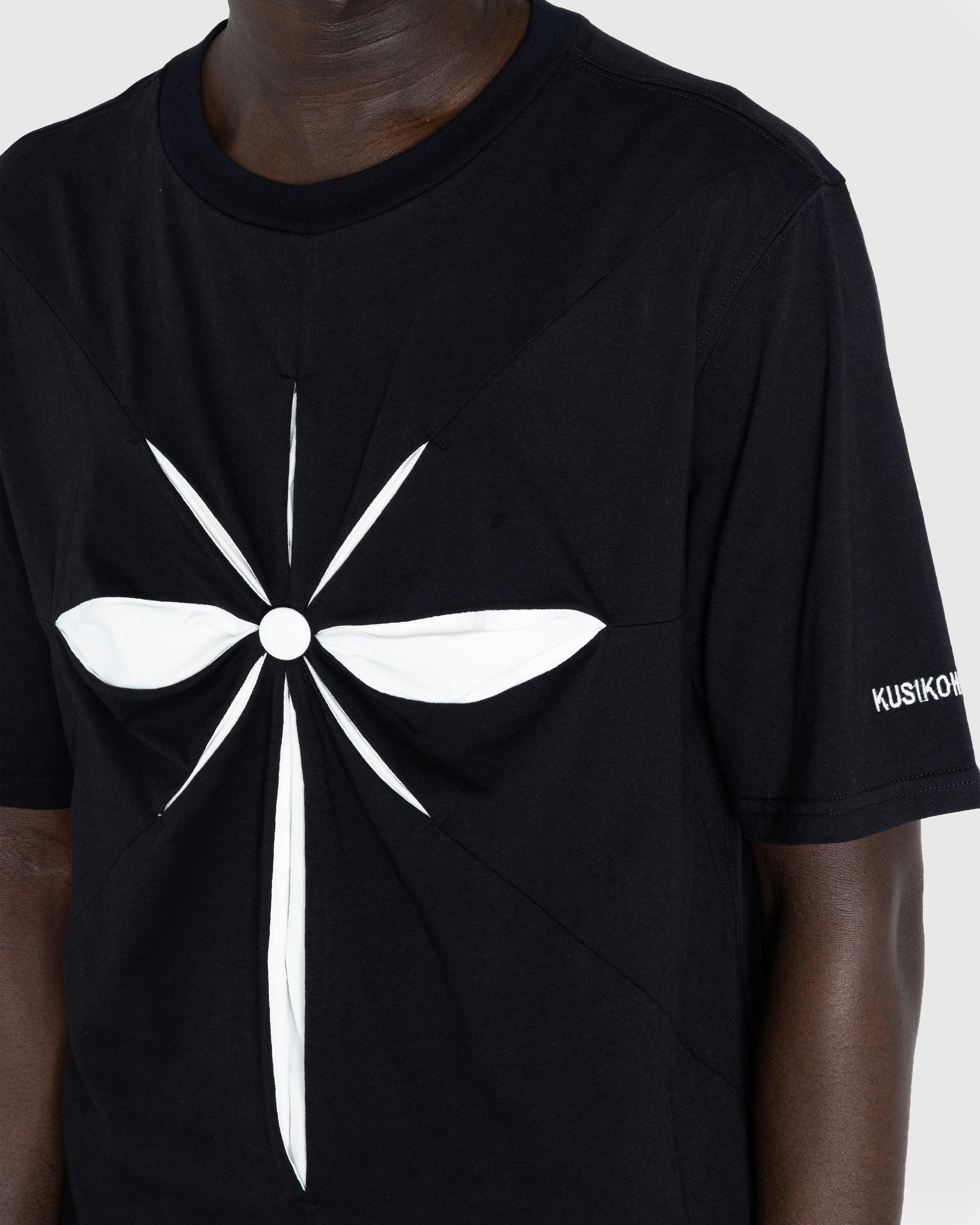 KUSIKOHC – Origami T-Shirt Black/White Alyssum - Tops - Black - Image 5