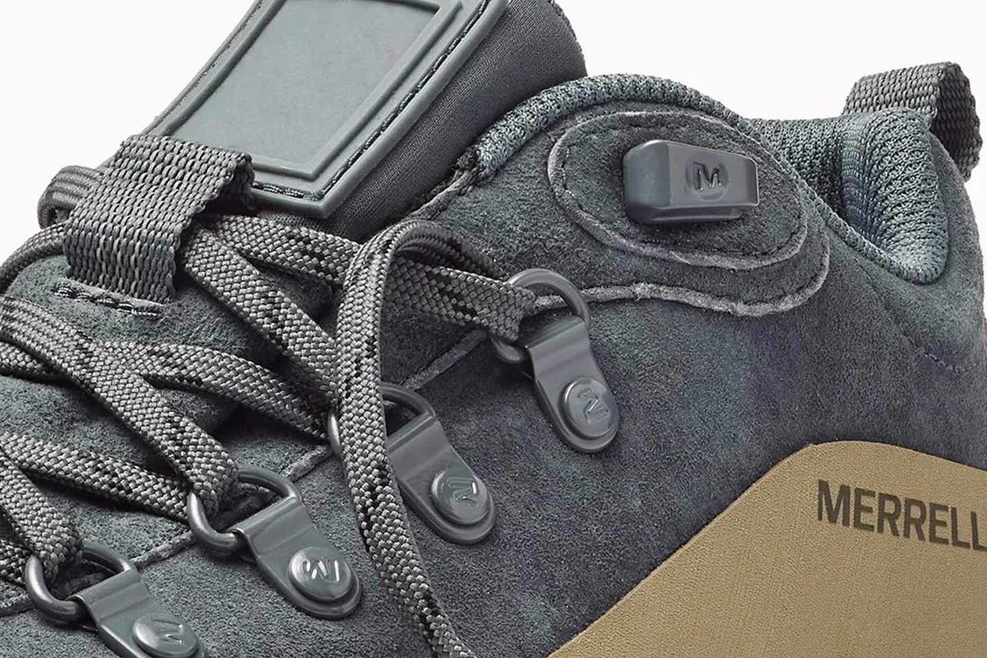 Belstaff's Merrell Ontario SP sneaker collab in gray suede