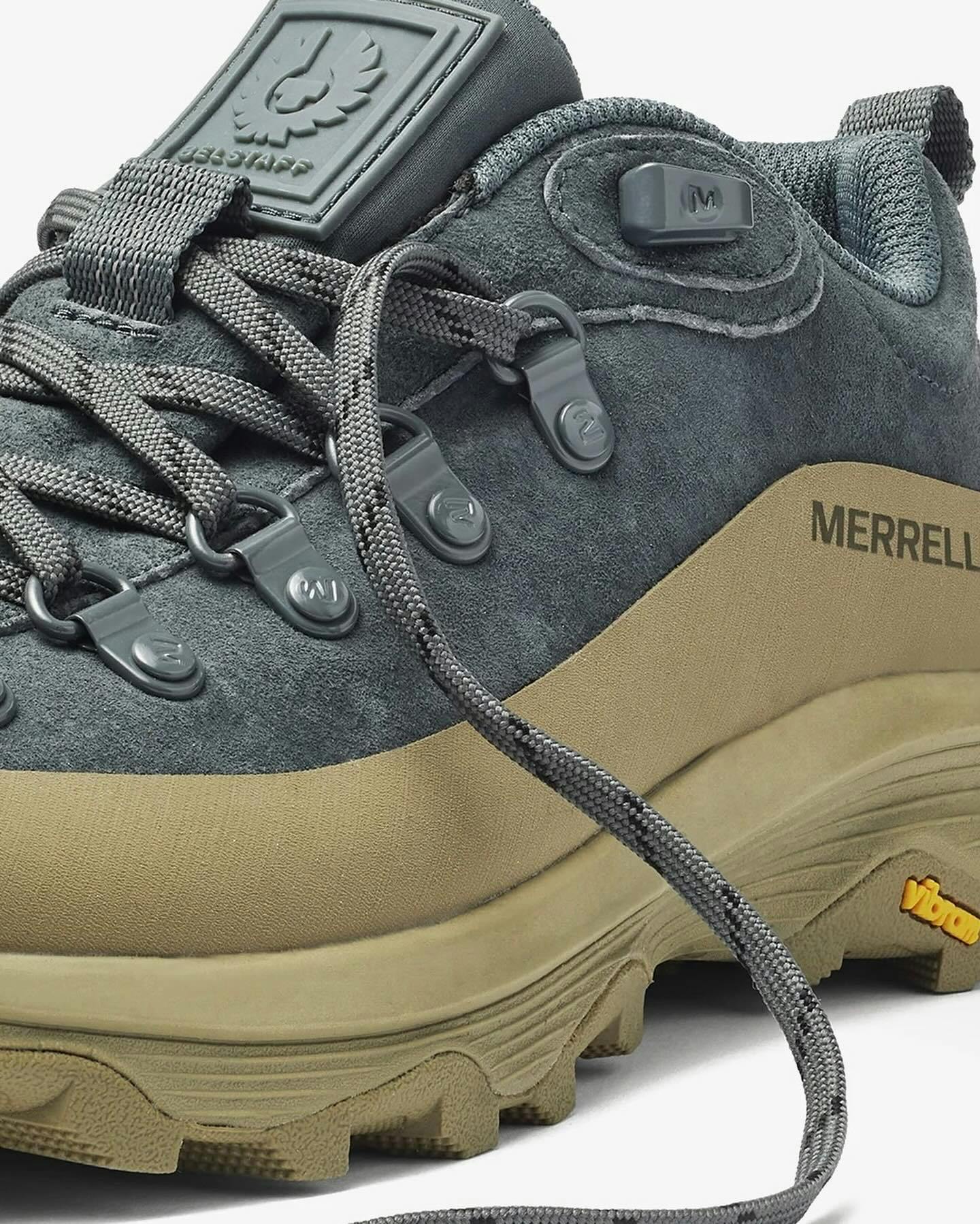 Belstaff's Merrell Ontario SP sneaker collab in gray suede