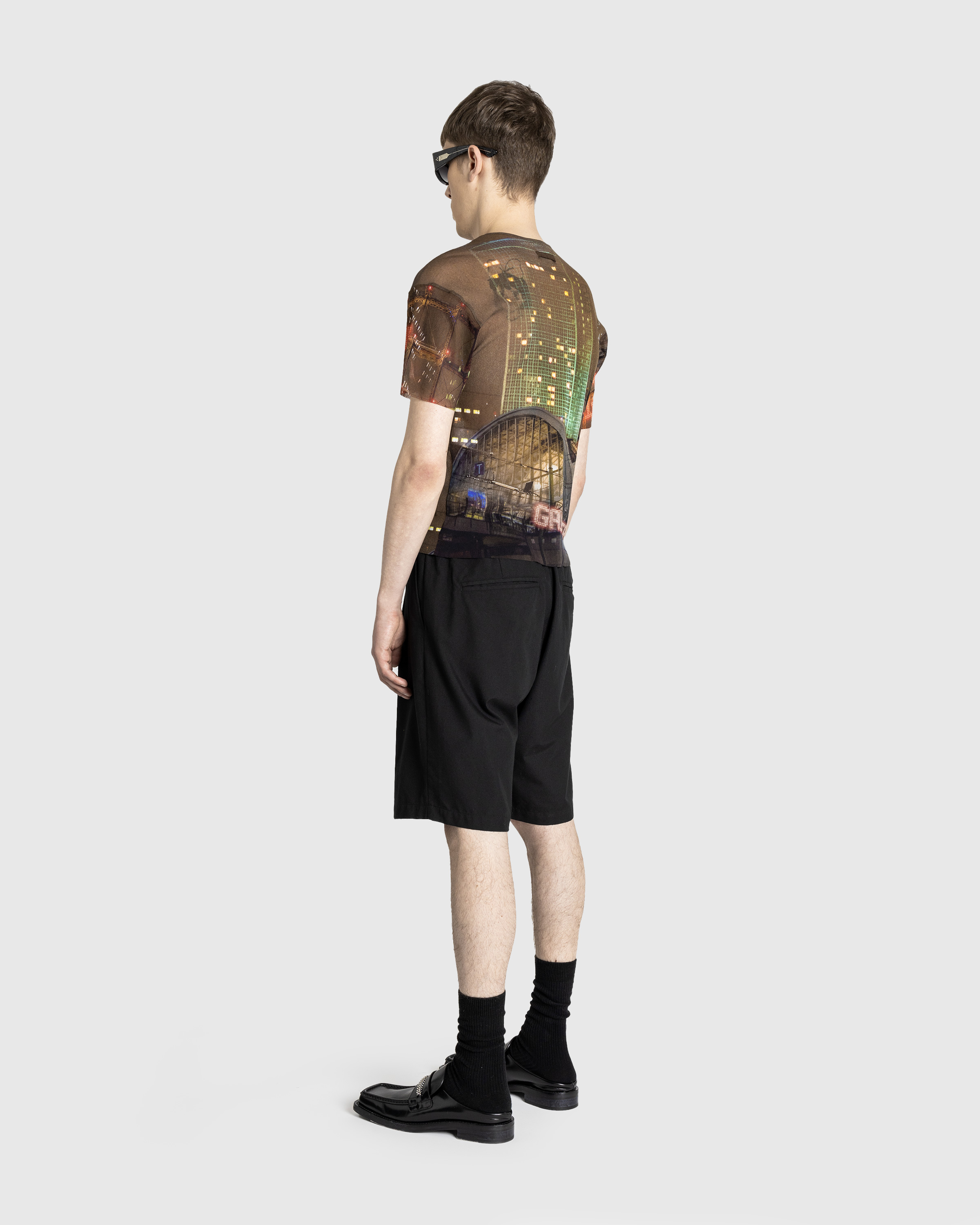 Jean Paul Gaultier x Shayne Oliver – Mesh Oversized Tee Printed "City" Brown/Green/Blue/Red - T-Shirts - Brown - Image 4