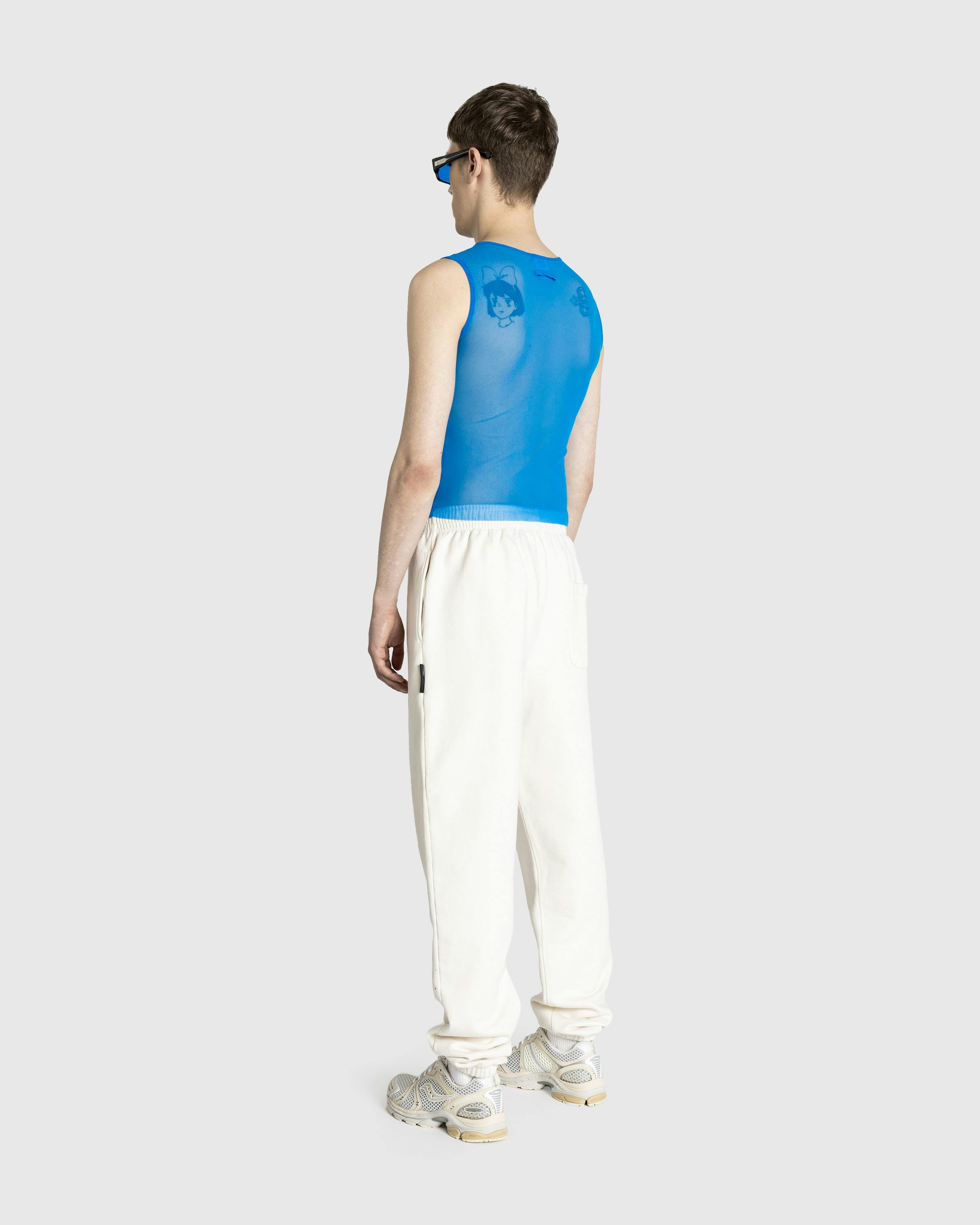 Jean Paul Gaultier x Shayne Oliver – Mesh Tank Top Flocked "Earth" Ibiza Blue/Black - Tank Tops - Blue - Image 4