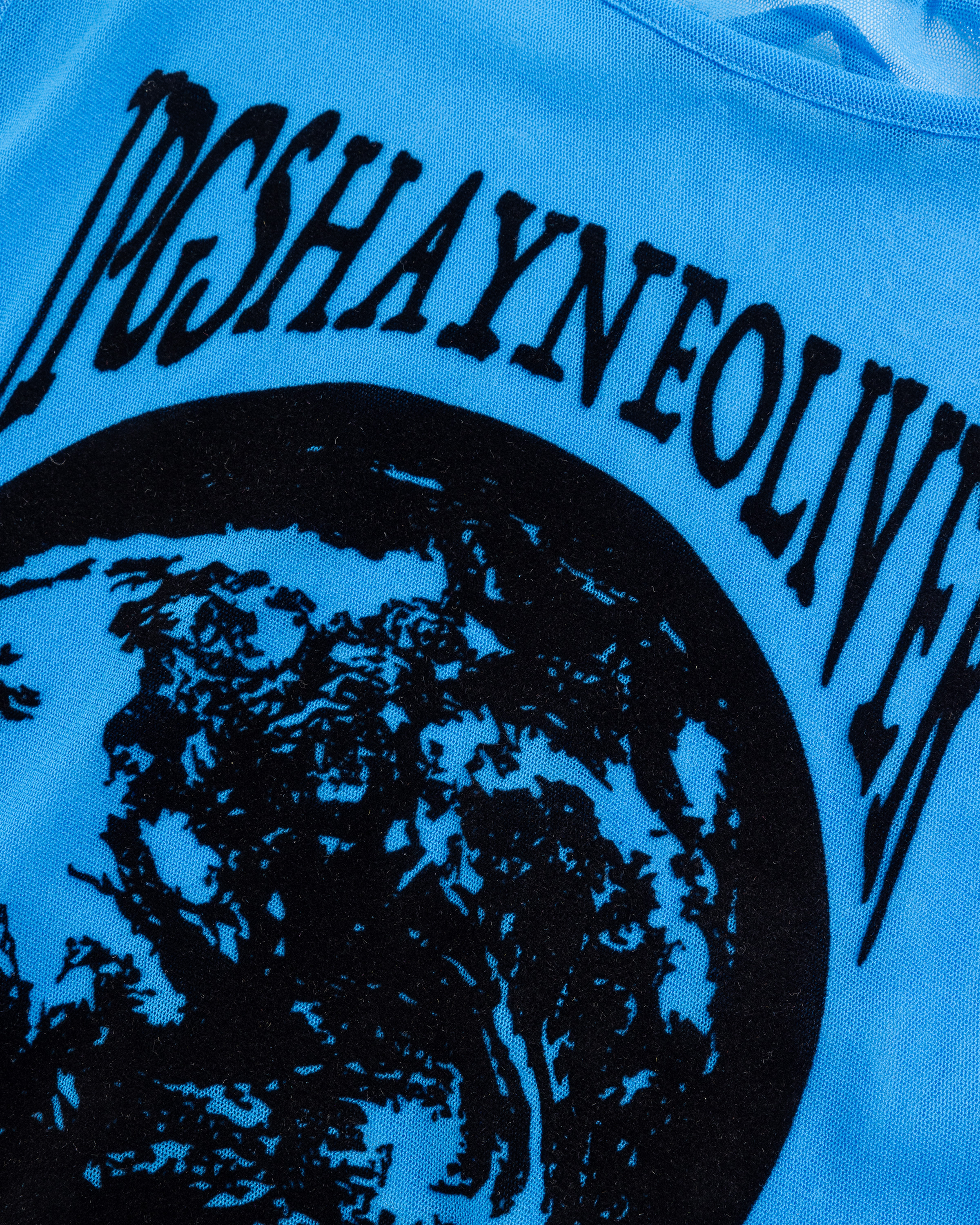 Jean Paul Gaultier x Shayne Oliver – Mesh Tank Top Flocked "Earth" Ibiza Blue/Black - Tank Tops - Blue - Image 7
