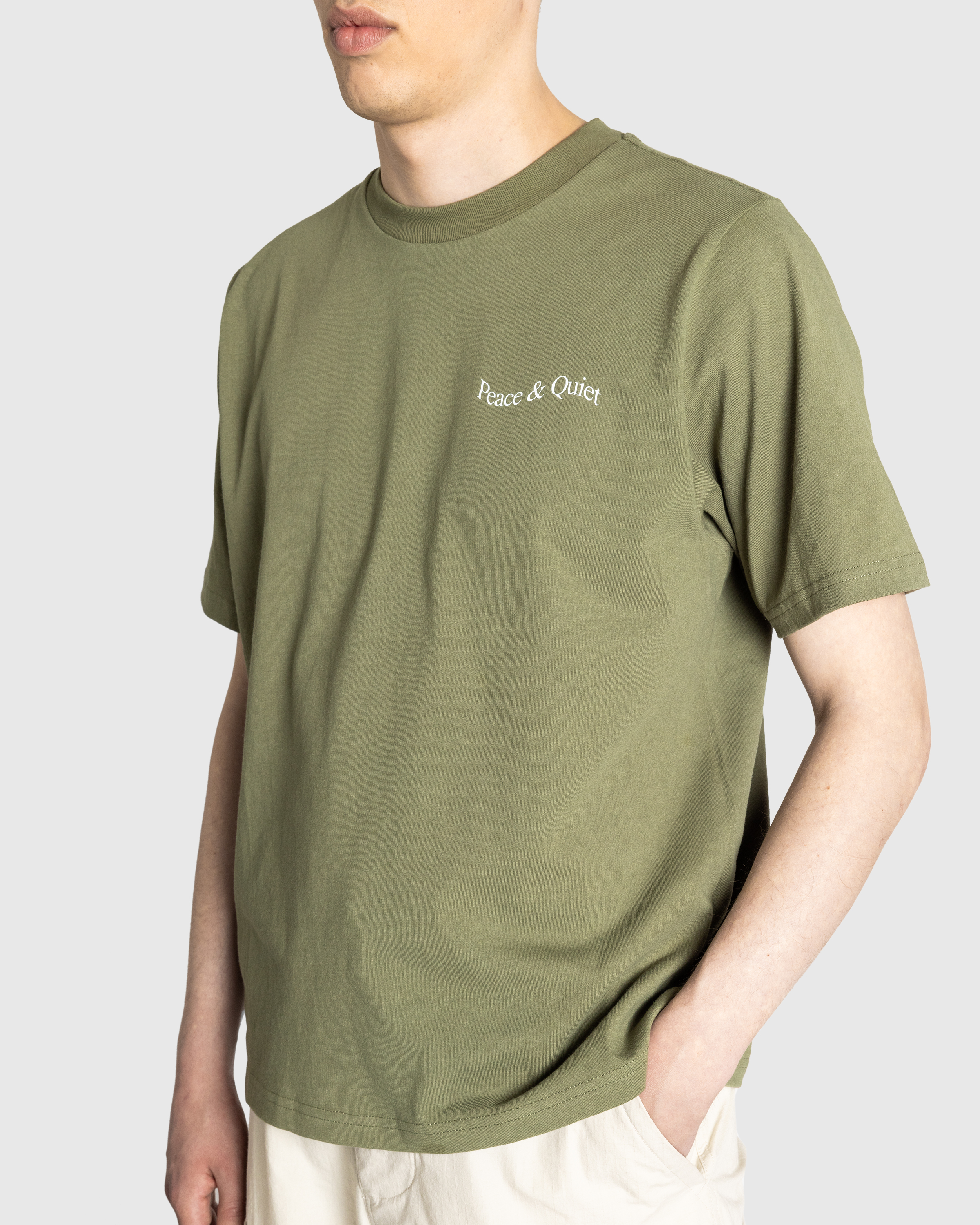 Museum of Peace & Quiet – Wordmark T-Shirt Olive - T-Shirts - Green - Image 5