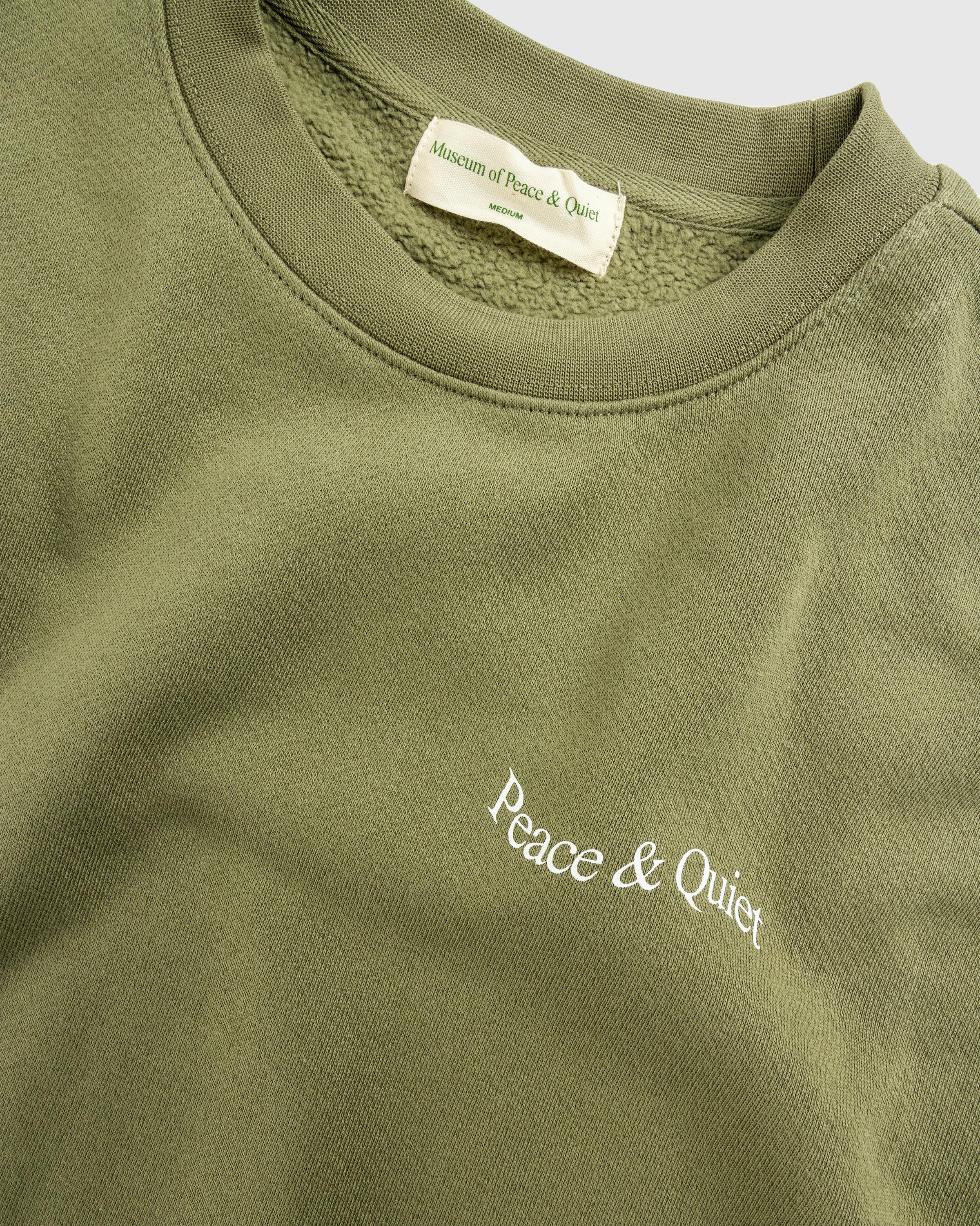 Museum of Peace & Quiet – Wordmark Crewneck Olive - Sweatshirts - Green - Image 6