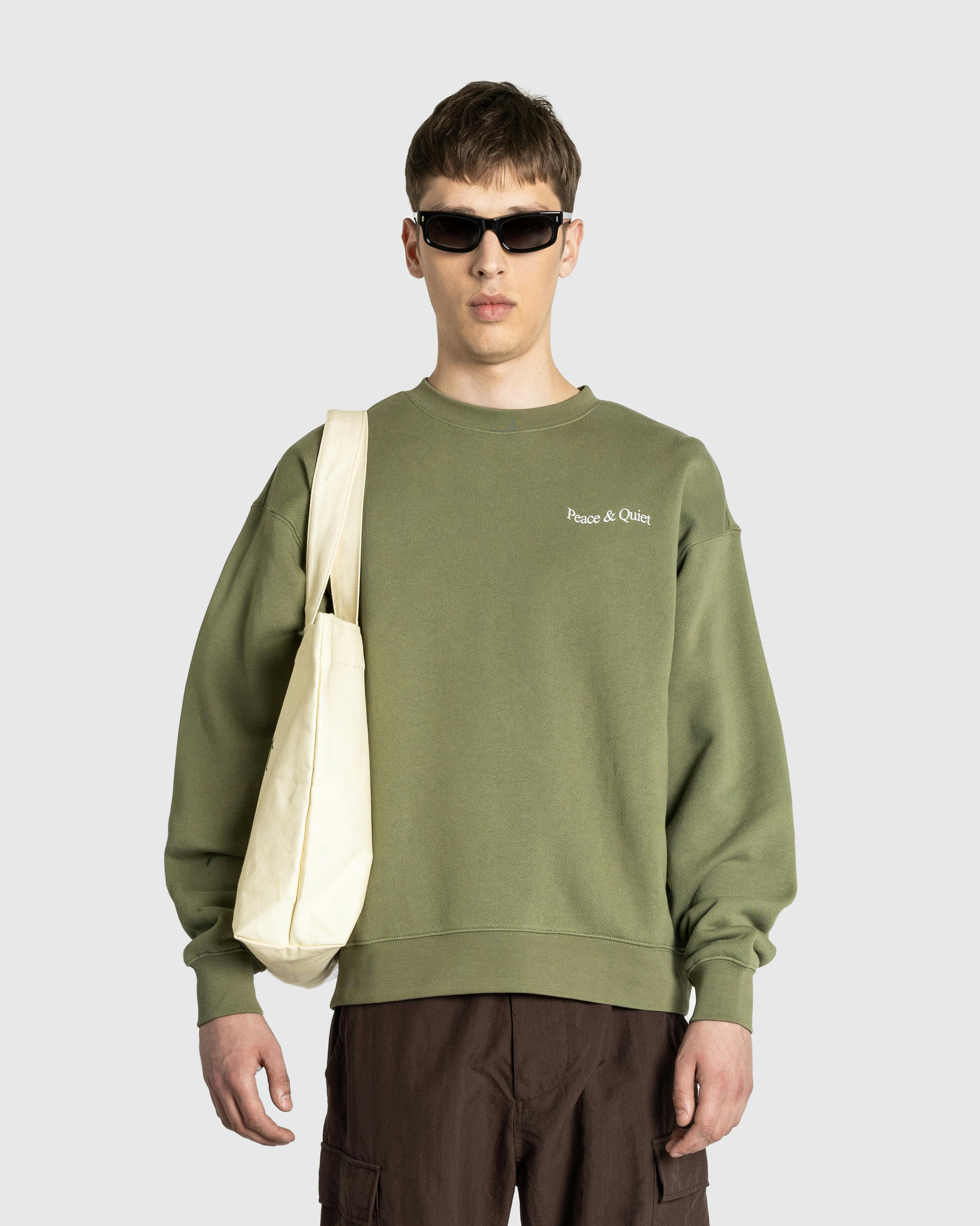 Museum of Peace & Quiet – Wordmark Crewneck Olive - Sweatshirts - Green - Image 4