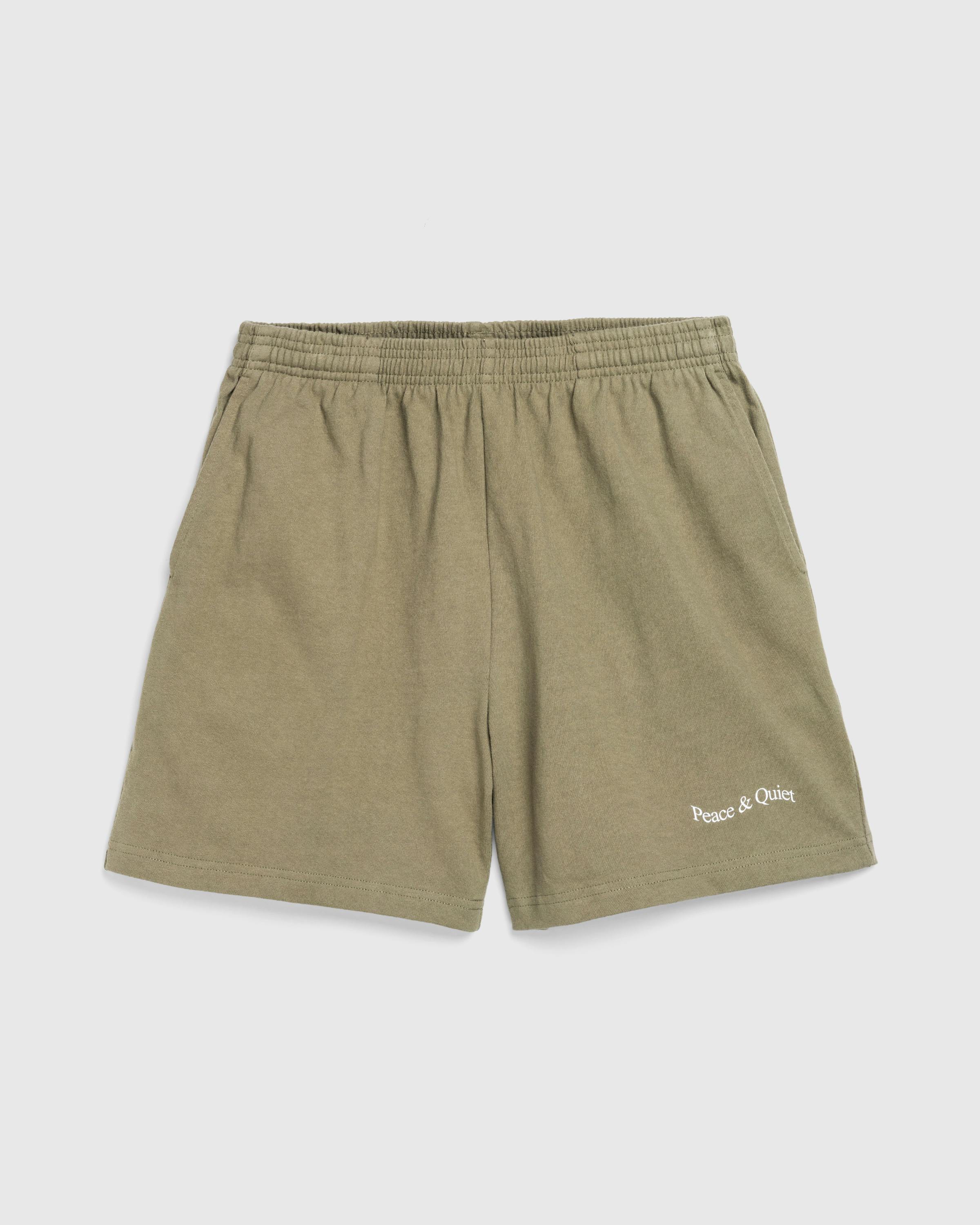 Museum of Peace & Quiet – Wordmark Sweatshorts Olive - Sweatshorts - Green - Image 1