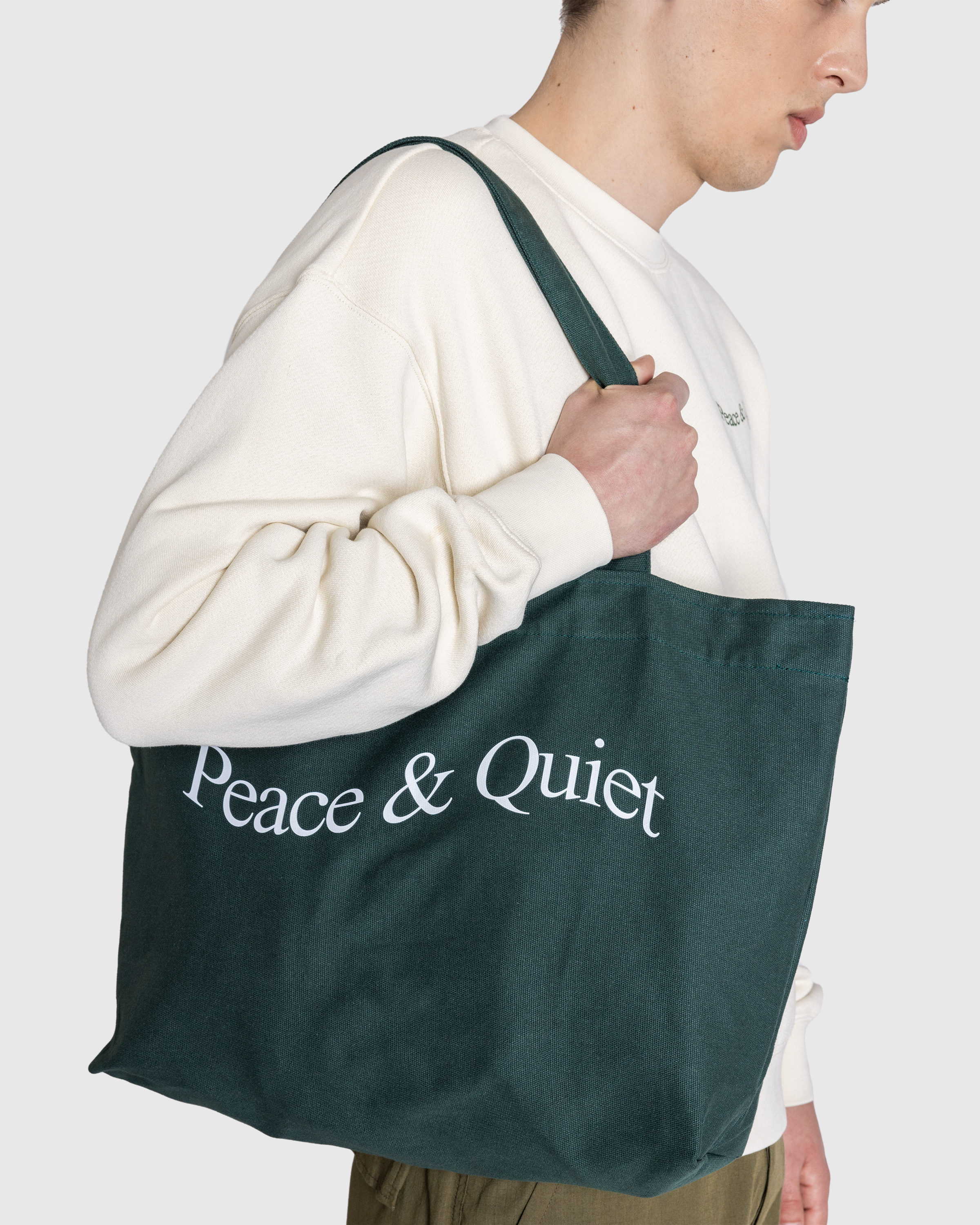 Museum of Peace & Quiet – Wordmark Tote Bag Forest - Tote Bags - Green - Image 3