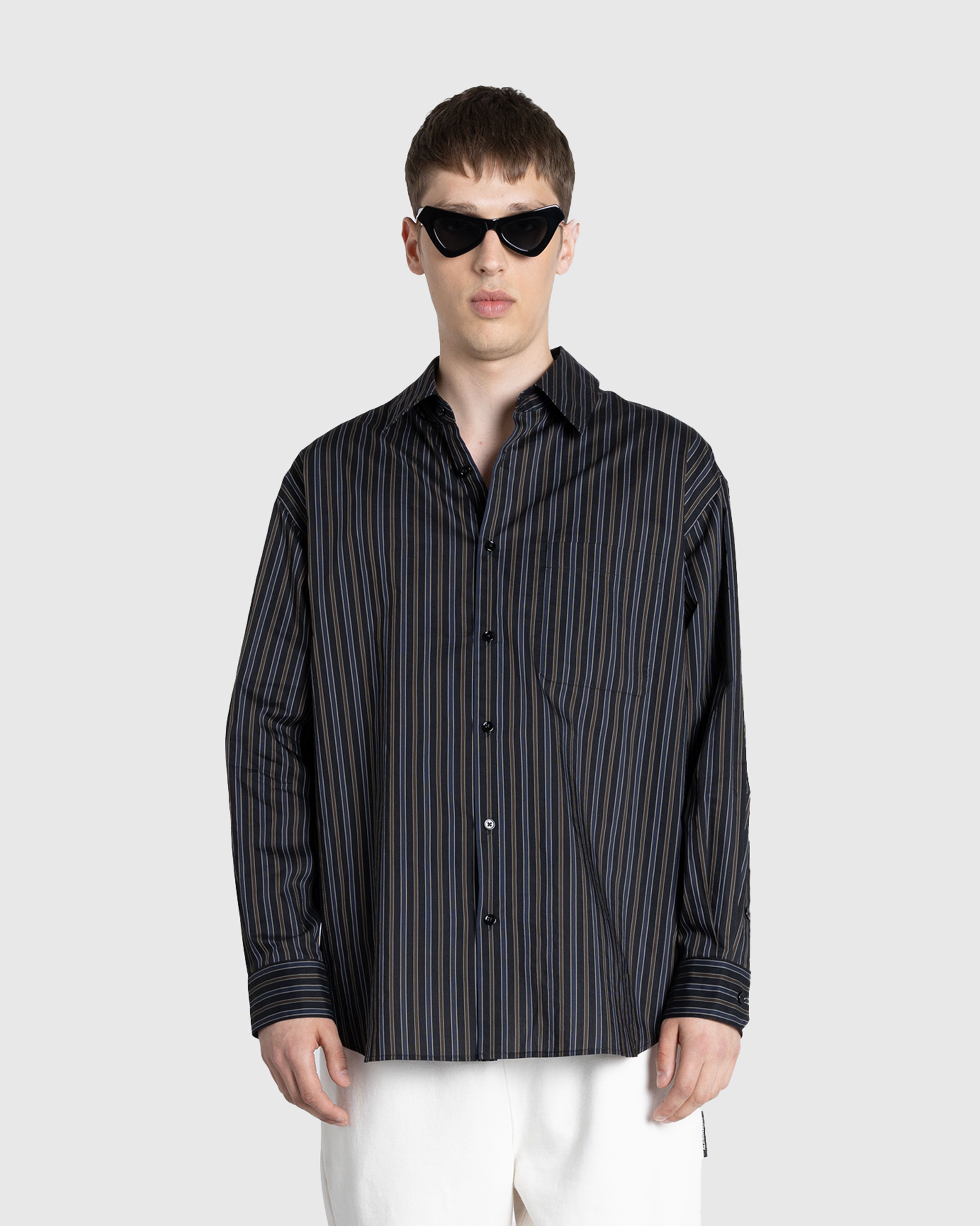 Lemaire – Regular Shirt Dark Brown/Marine - Shirts - Multi - Image 2