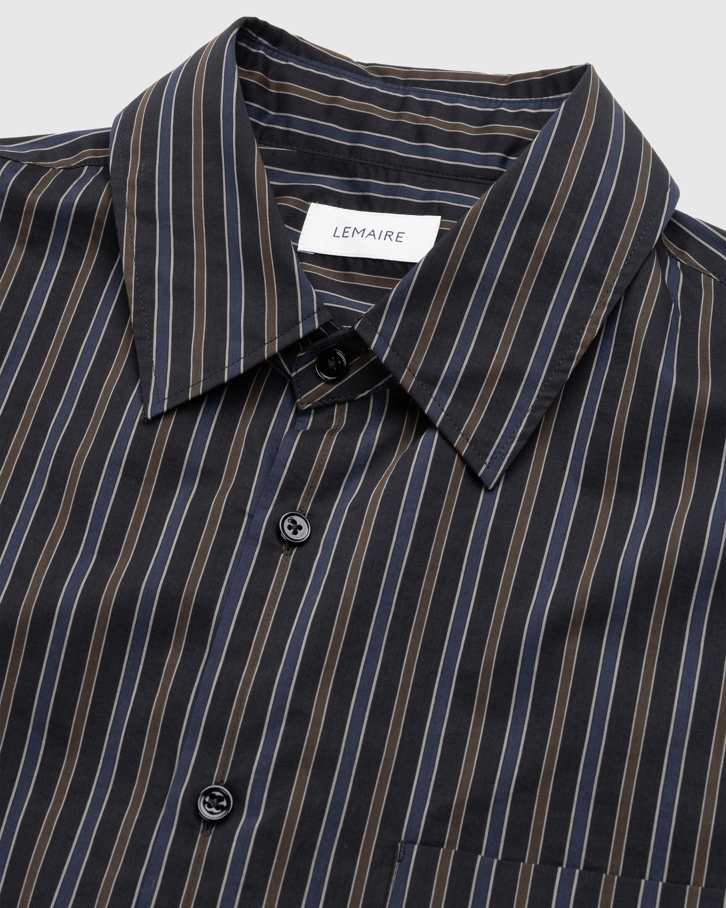 Lemaire – Regular Shirt Dark Brown/Marine - Shirts - Multi - Image 6