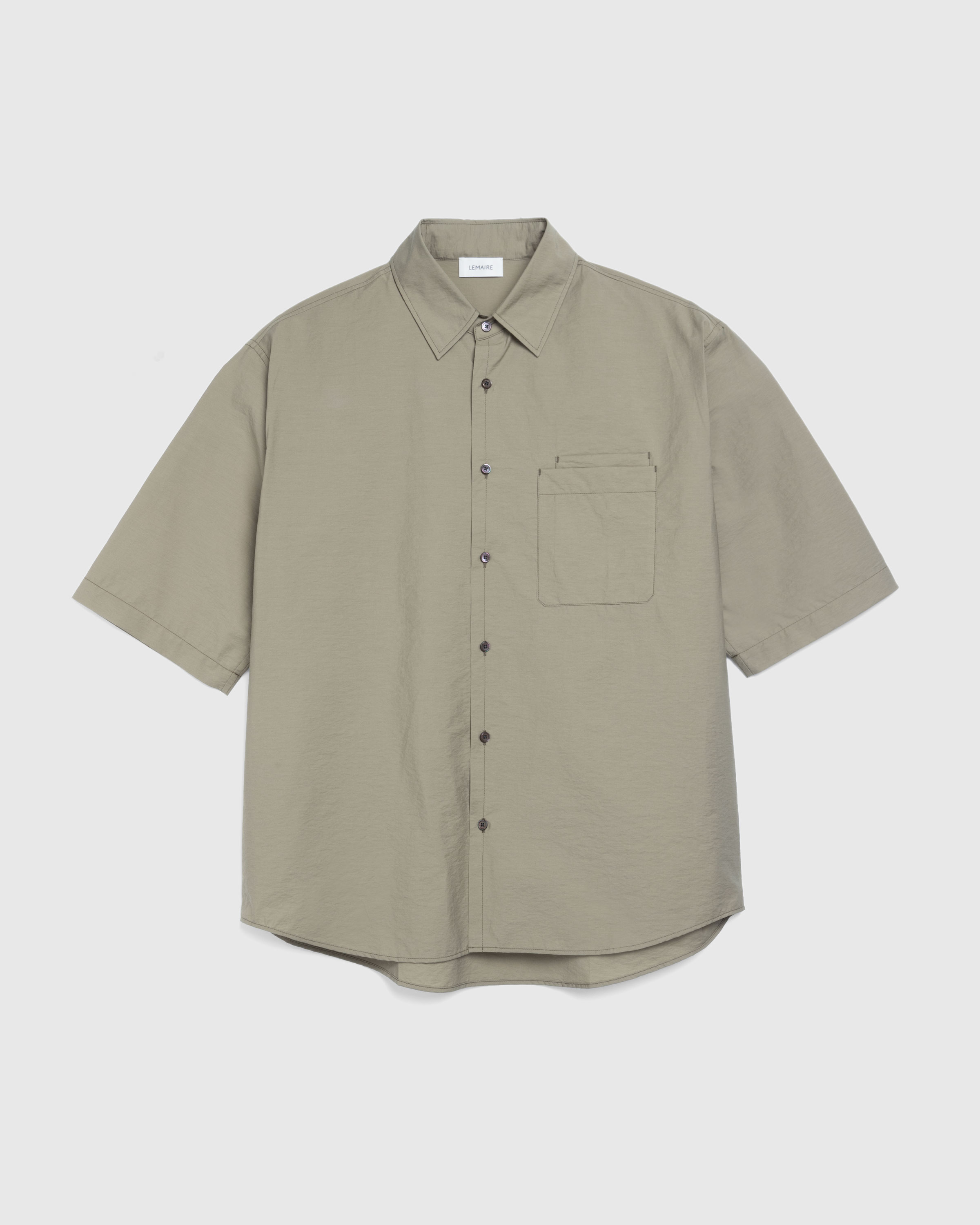 Lemaire – Double Pocket Short-Sleeve Shirt Dusty Khaki - Shirts - Green - Image 1