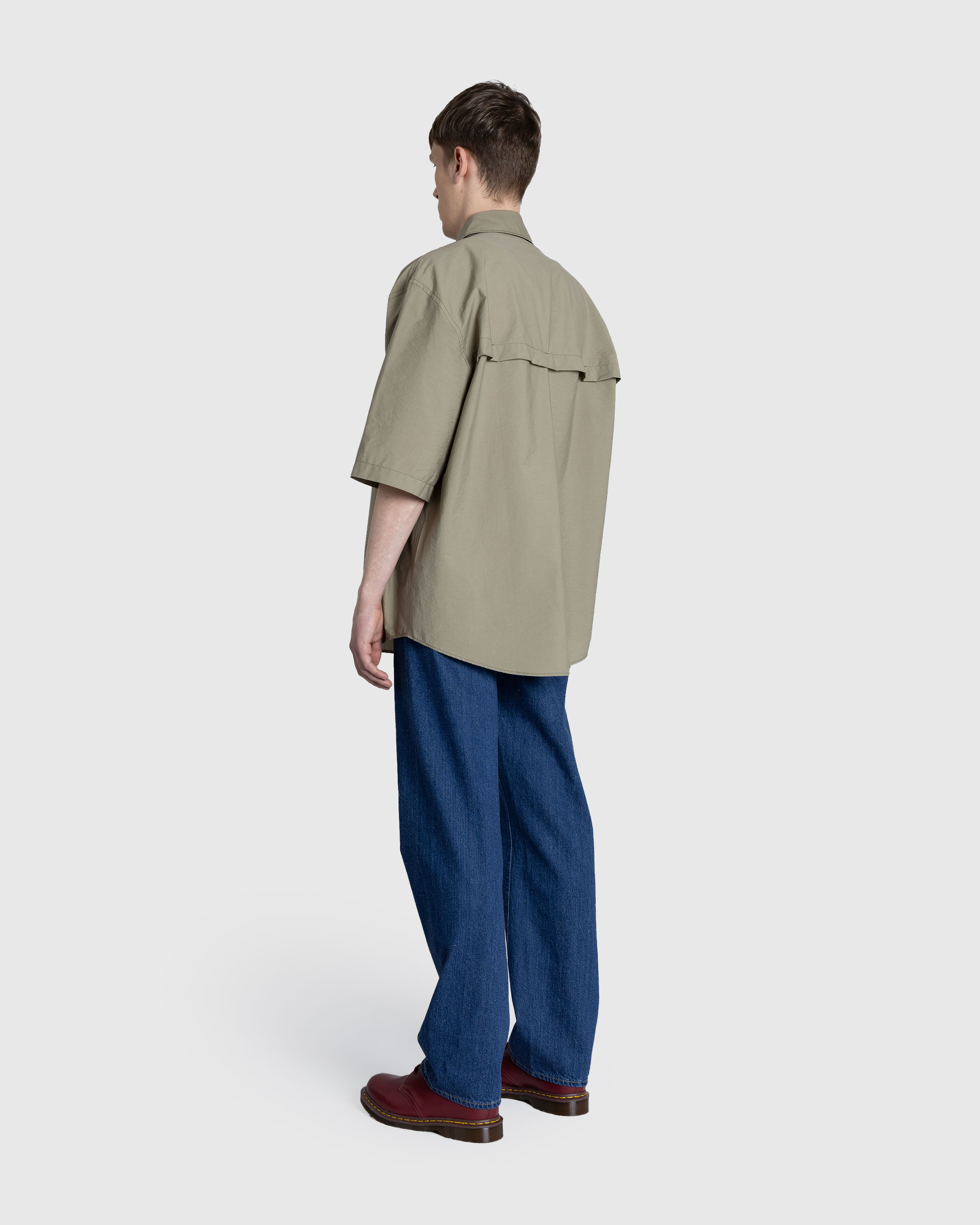 Lemaire – Double Pocket Short-Sleeve Shirt Dusty Khaki - Shirts - Green - Image 4