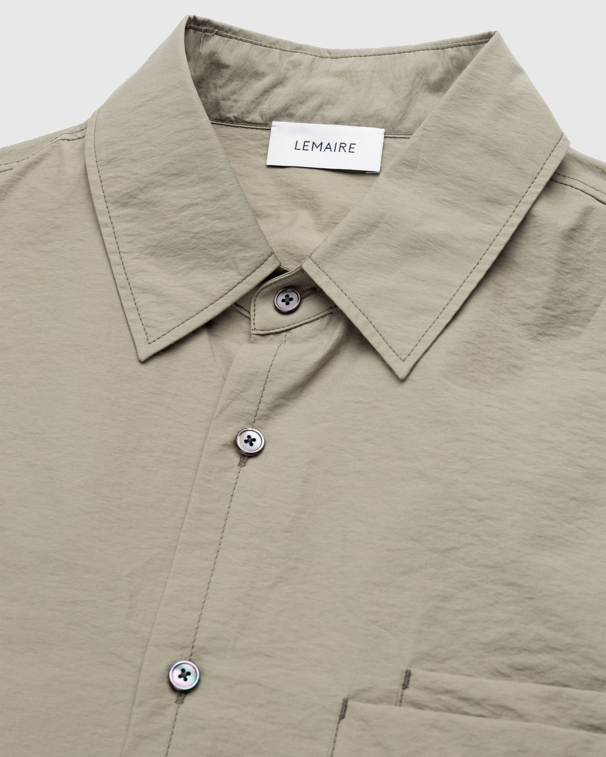 Lemaire – Double Pocket Short-Sleeve Shirt Dusty Khaki - Shirts - Green - Image 7