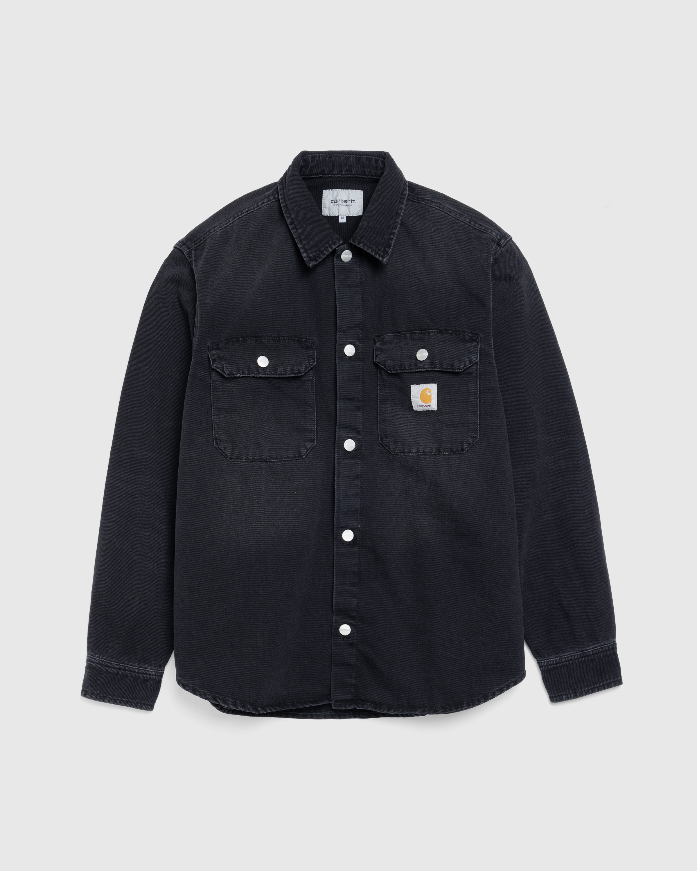 Carhartt WIP – Harvey Shirt Jacket Black/Dark Used Wash - Shirts - Black - Image 1
