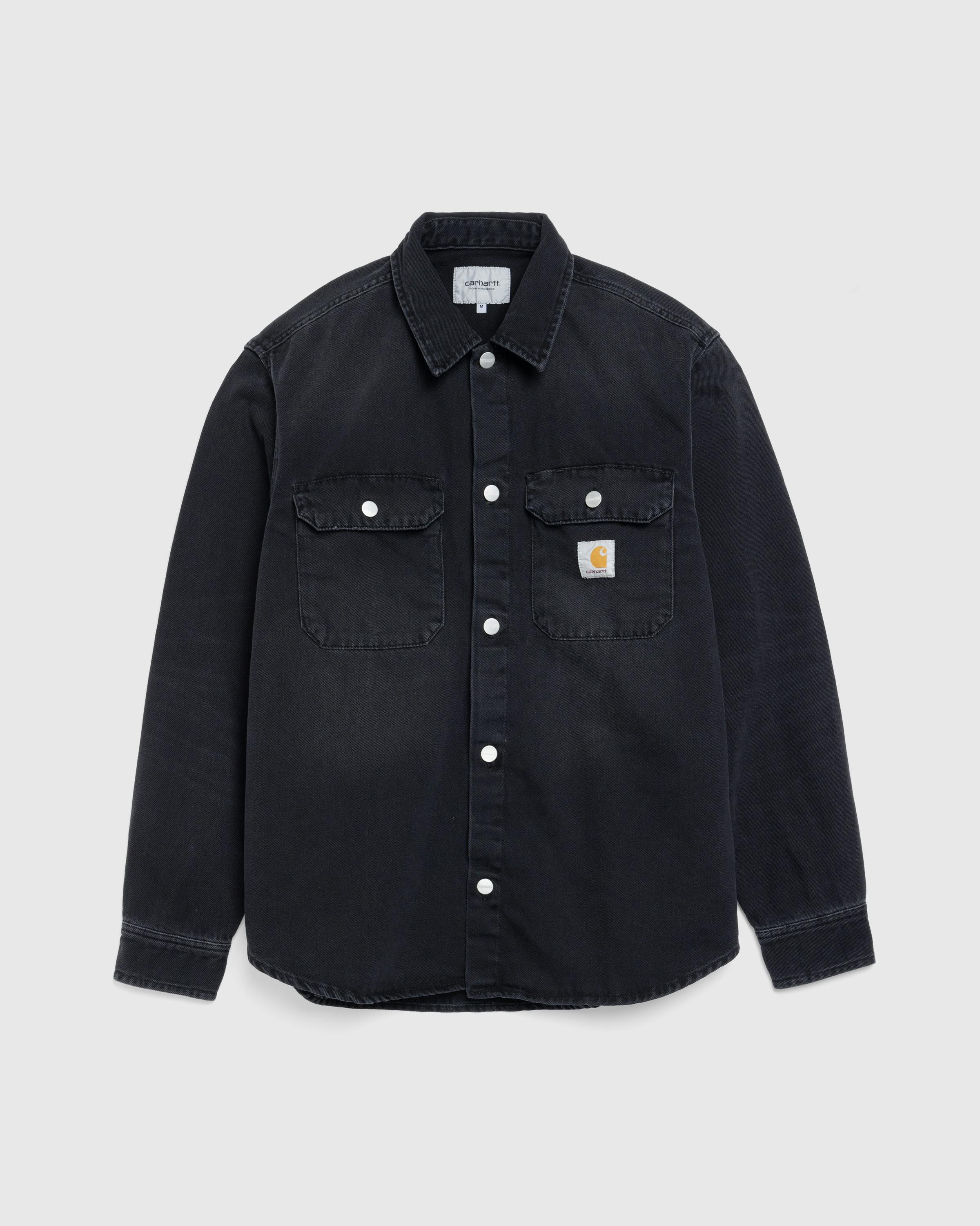 Carhartt WIP – Harvey Shirt Jacket Black/Dark Used Wash - Shirts - Black - Image 1