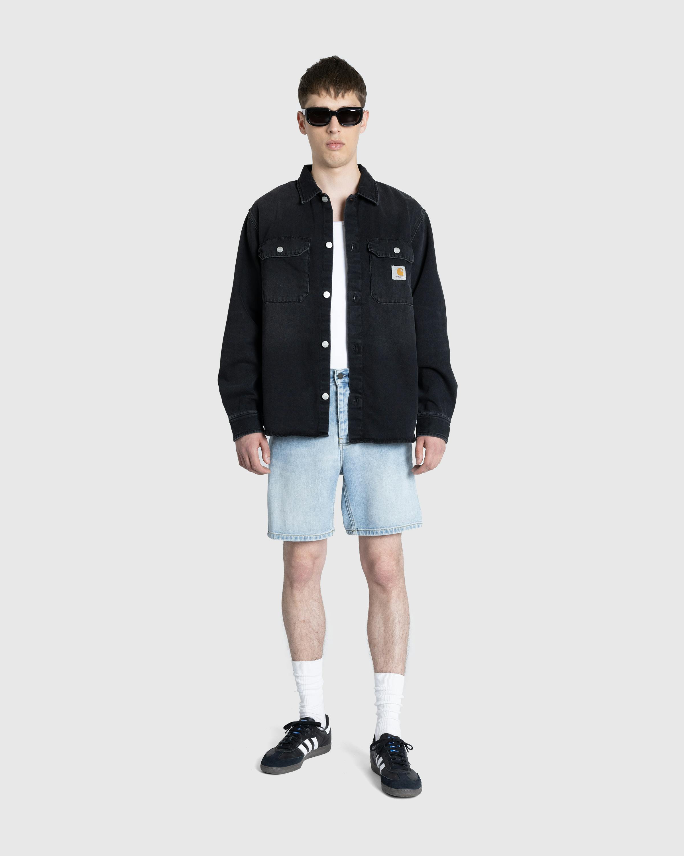 Carhartt WIP – Harvey Shirt Jacket Black/Dark Used Wash - Shirts - Black - Image 3