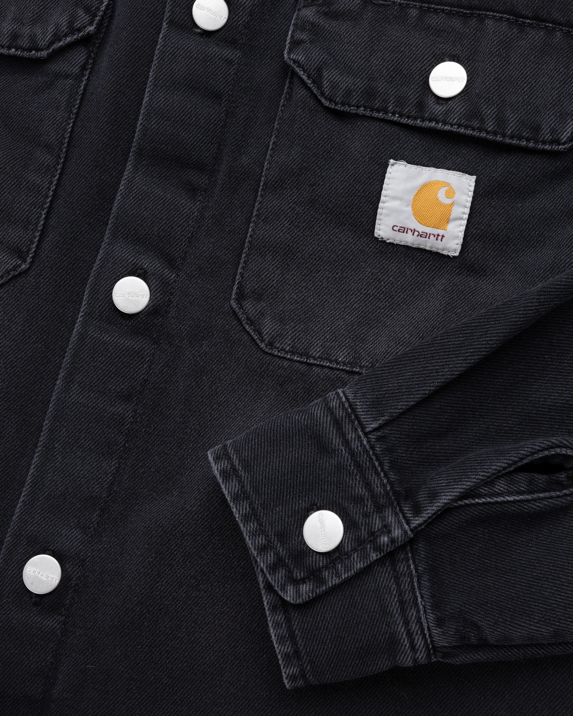 Carhartt WIP – Harvey Shirt Jacket Black/Dark Used Wash - Shirts - Black - Image 7